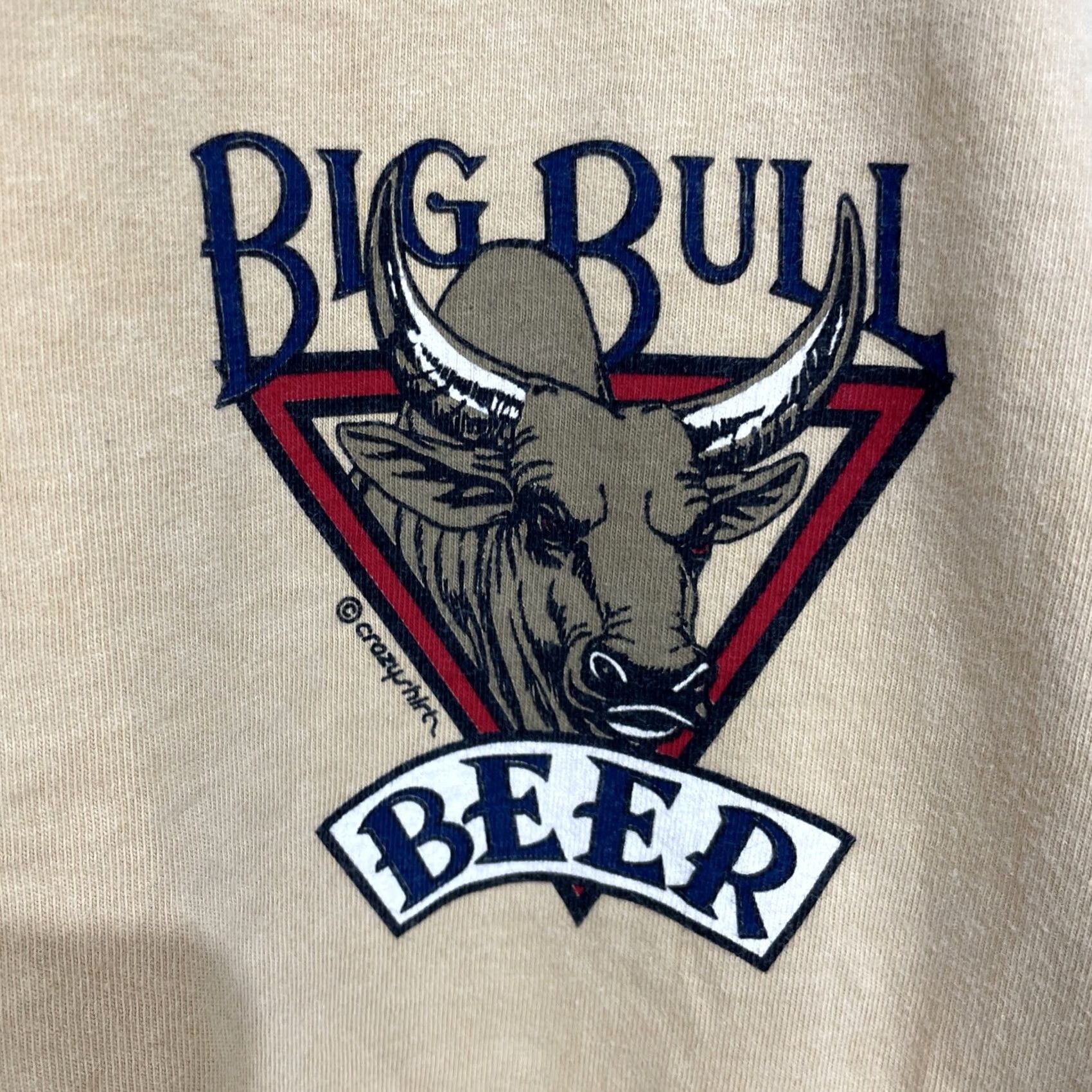 Vintage VINTAGE Crazy Shirts T Shirt Bull Logo 90s Beer Mens L Beige Short Sleeve Crew Neck Graphic Print USA Size US L / EU 52-54 / 3 - 2 Thumbnail