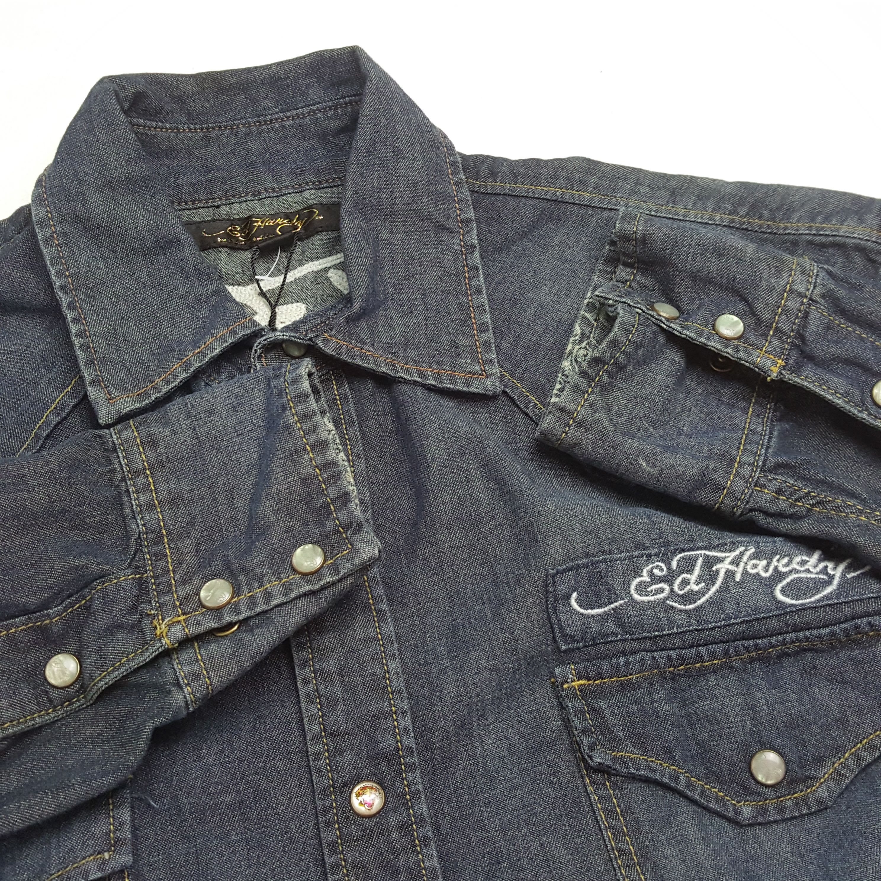 Christian Audigier × Ed Hardy × Vintage ED HARDY Designer Brand Fashion Style Skulls Design Shirt Size US XL / EU 56 / 4 - 9 Thumbnail