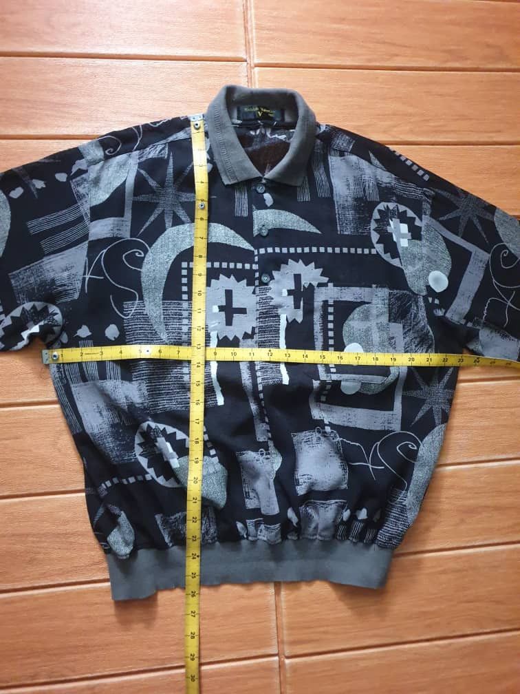 Japanese Brand Rudolph Valentino abstract Italian designer polo shirt Size US L / EU 52-54 / 3 - 6 Thumbnail