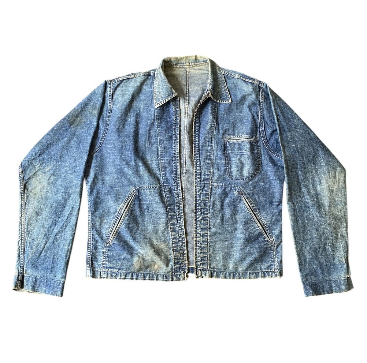 Naval Clothing Factory Vintage 50’s WMH HOFFMAN CONE MILLS Distressed Navy Jacket Size US L / EU 52-54 / 3 - 1 Thumbnail