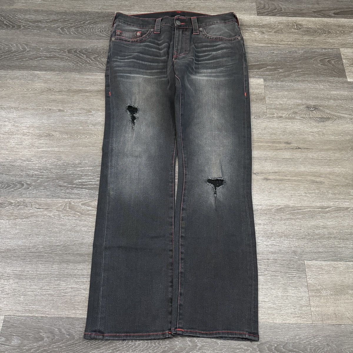StraightFaded × True Religion × Vintage Crazy Vintage y2k True Religion faded black baggy jeans Size US 34 / EU 50 - 2 Thumbnail