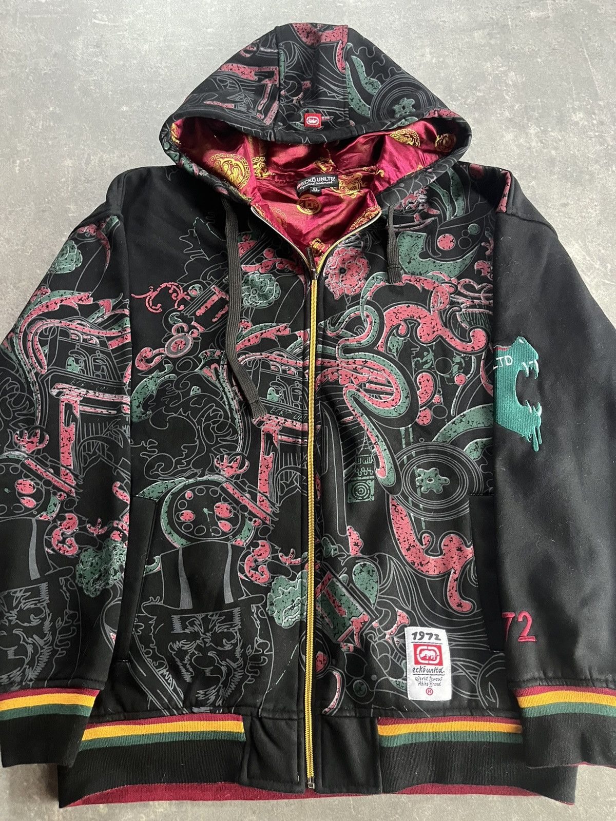 Ecko Unltd. Ecko Unltd. Multicolour AOP Tribal Printed Baggy Zip Hoodie Size US XL / EU 56 / 4 - 8 Thumbnail
