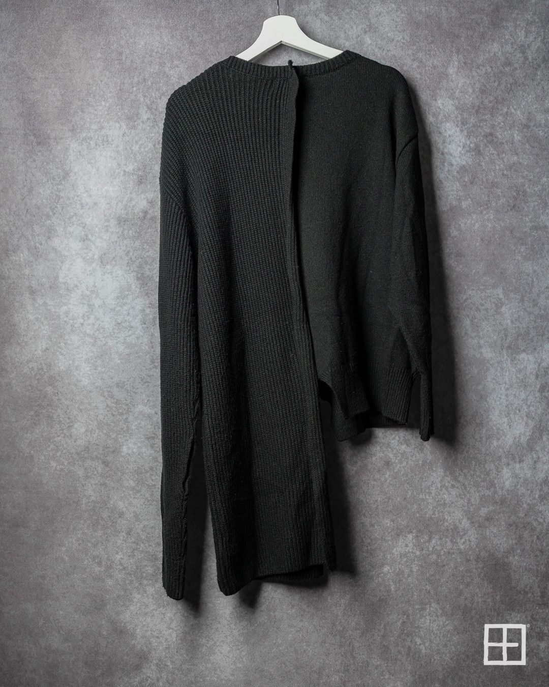 Yohji Yamamoto Yohji Yamamoto Asymmetric Wool Sweater Black 2 Rismat Y’s Size US M / EU 48-50 / 2 - 2 Thumbnail