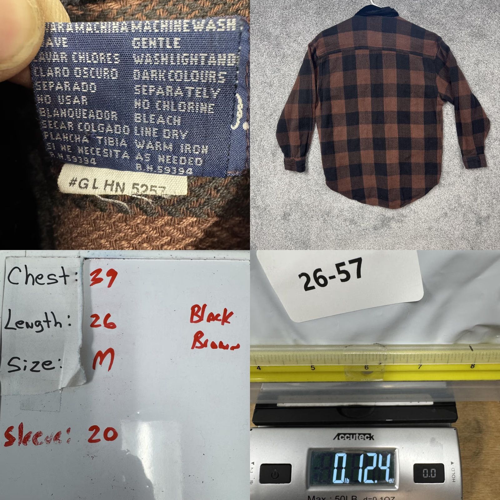 At Last & Co ATLAST&Co. Shirt Women M Brown Black Flannel Plaid Velour Collar Cozy Outdoorsy Pockets Size M / US 6-8 / IT 42-44 - 8 Thumbnail