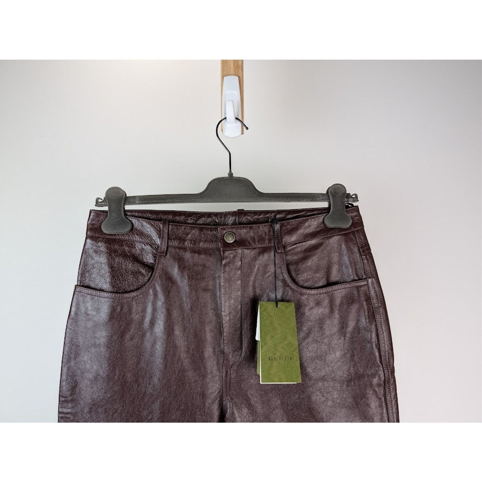 Gucci o1rshd1 Soft Leather Pants in Bordeaux Size US 36 / EU 52 - 3 Thumbnail