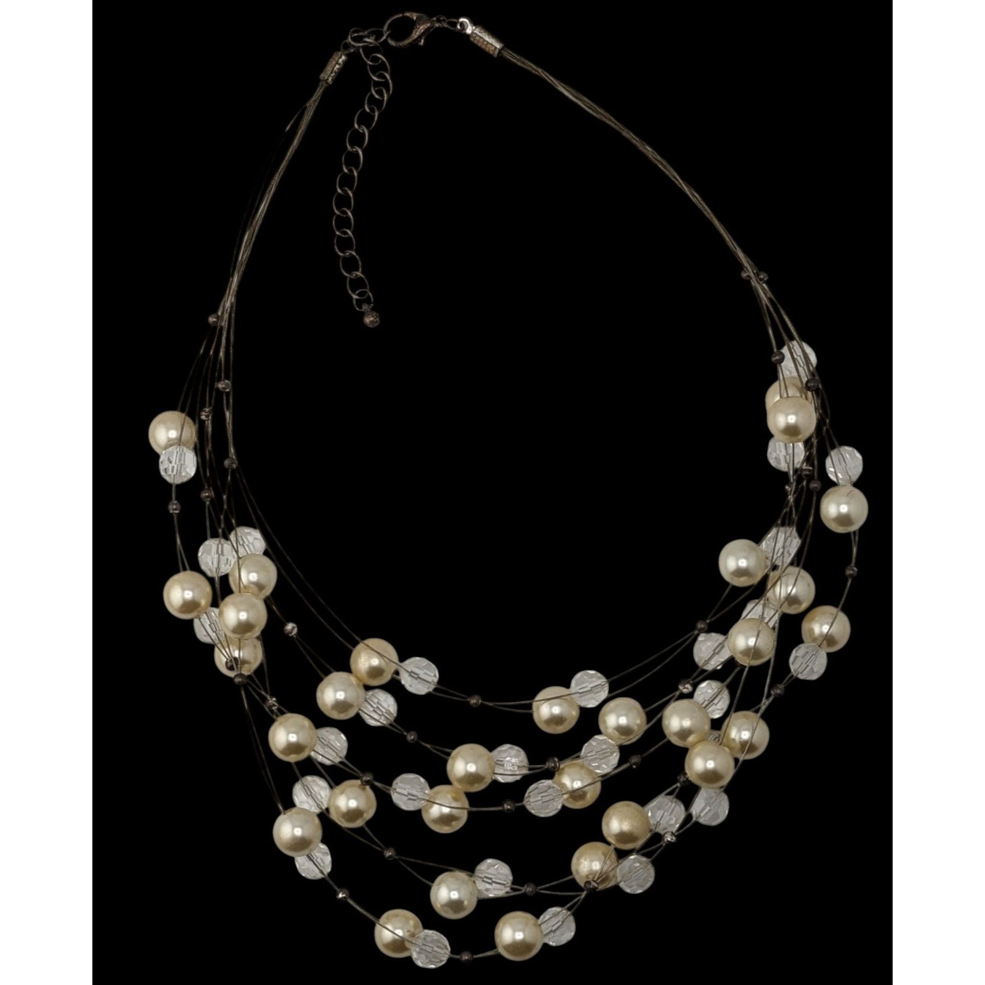 Other Vintage Multi-Strand Faux Pearl And Acrylic Beaded Necklace Size ONE SIZE - 1 Thumbnail
