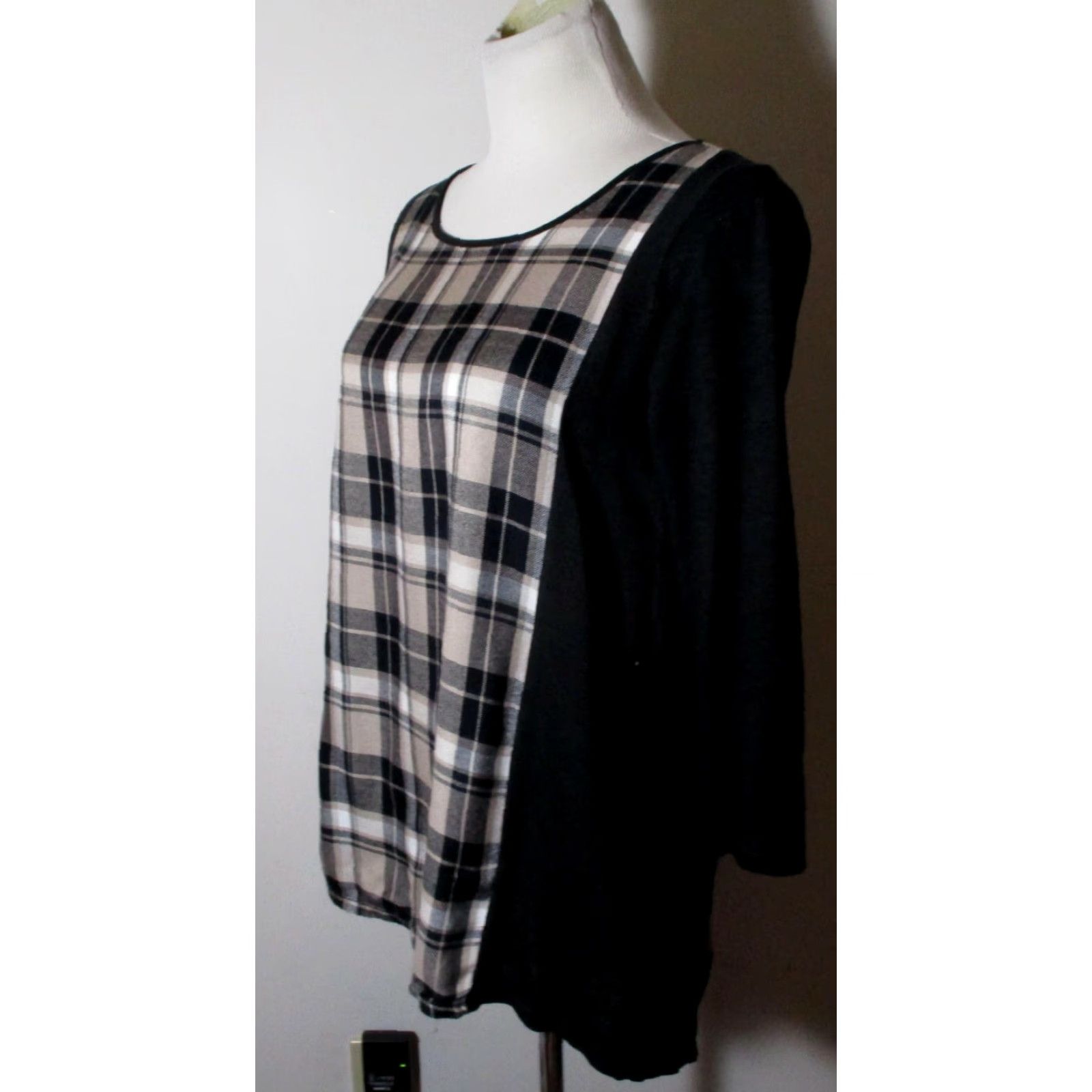 Lucky Brand LUCKY BRAND Black Modal Blend Split Tail Top Shirt Womens M Size M / US 6-8 / IT 42-44 - 3 Thumbnail