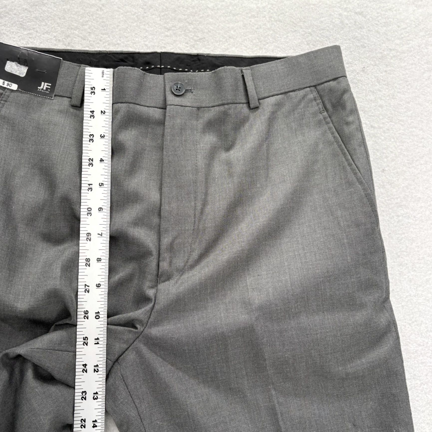 Ferrari J Ferrar Dress Pants Mens 32x34 Gray Flat Front Lined Formal Business Workwear Pants Size US 32 / EU 48 - 6 Thumbnail