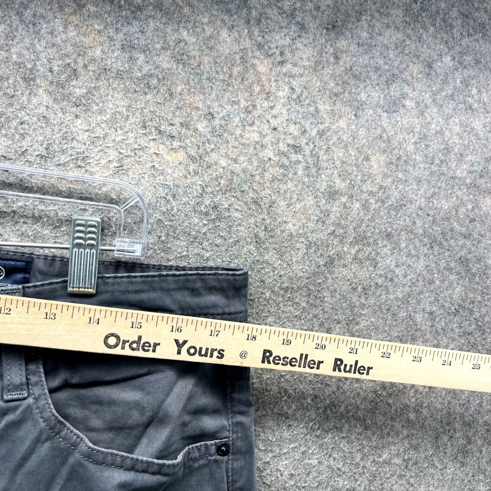 Vintage AG Adriano Goldschmied Pants Mens 34x34 Gray Chino Flat Front Straight Leg Regular Fit 30 Inseam 34 Waist Size US 34 / EU 50 - 5 Thumbnail