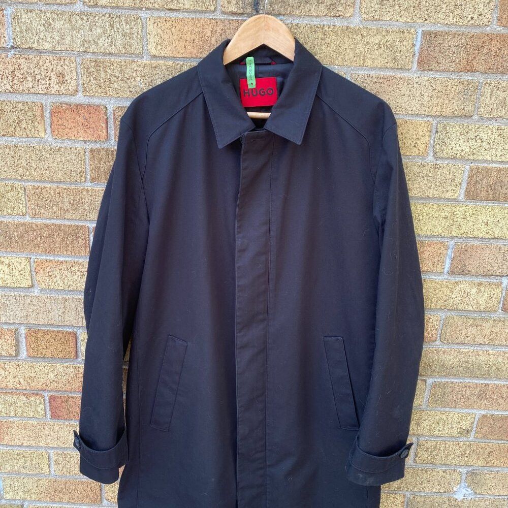 Hugo × Hugo Boss Hugo Boss HUGO Collection Trench Coat Mens Black Large Size US L / EU 52-54 / 3 - 2 Thumbnail