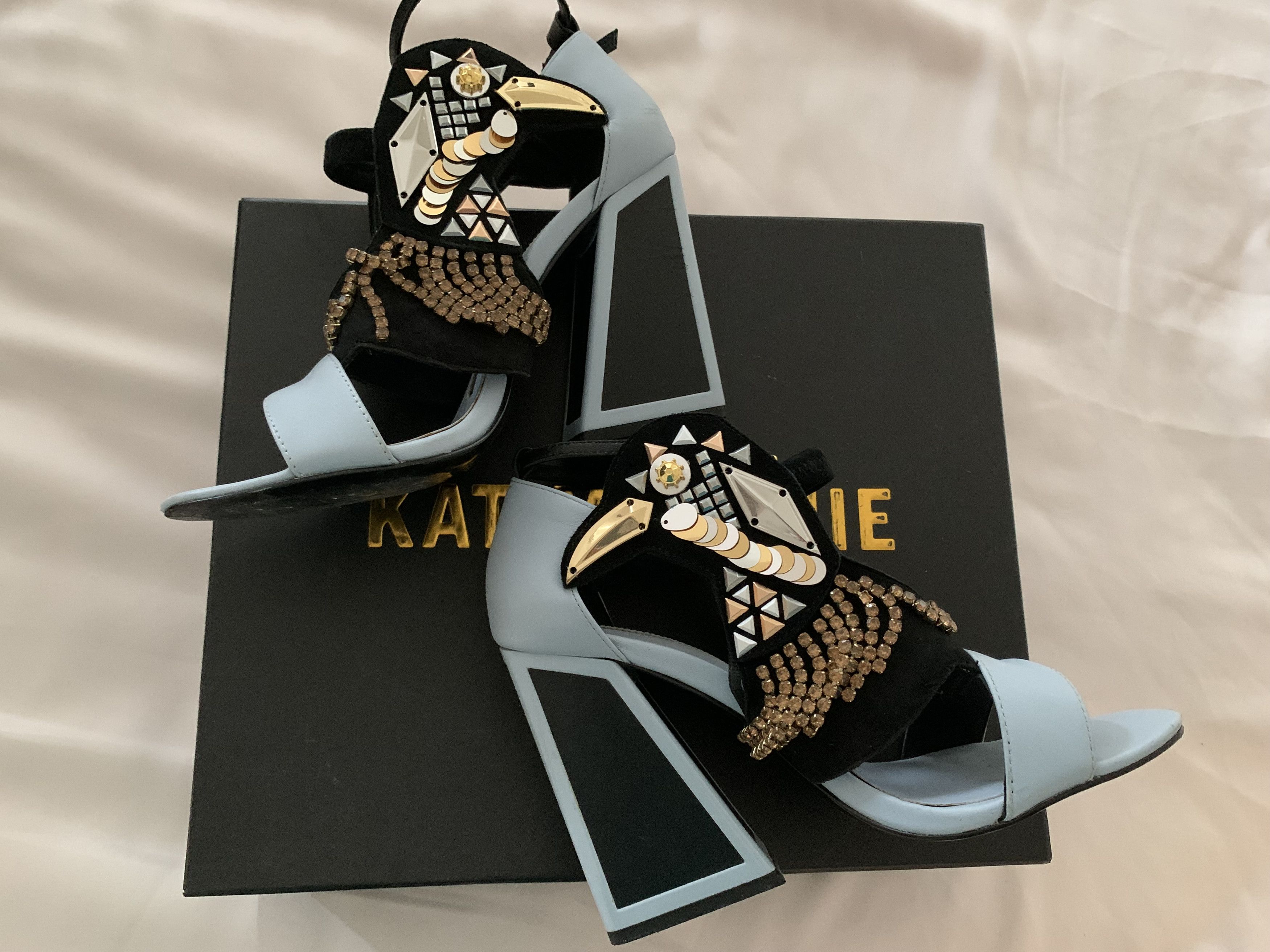 Other Kat Maconie Resort Aya Embellished Block Heel Shoes Size 5 Size US 5 / IT 35 - 6 Thumbnail