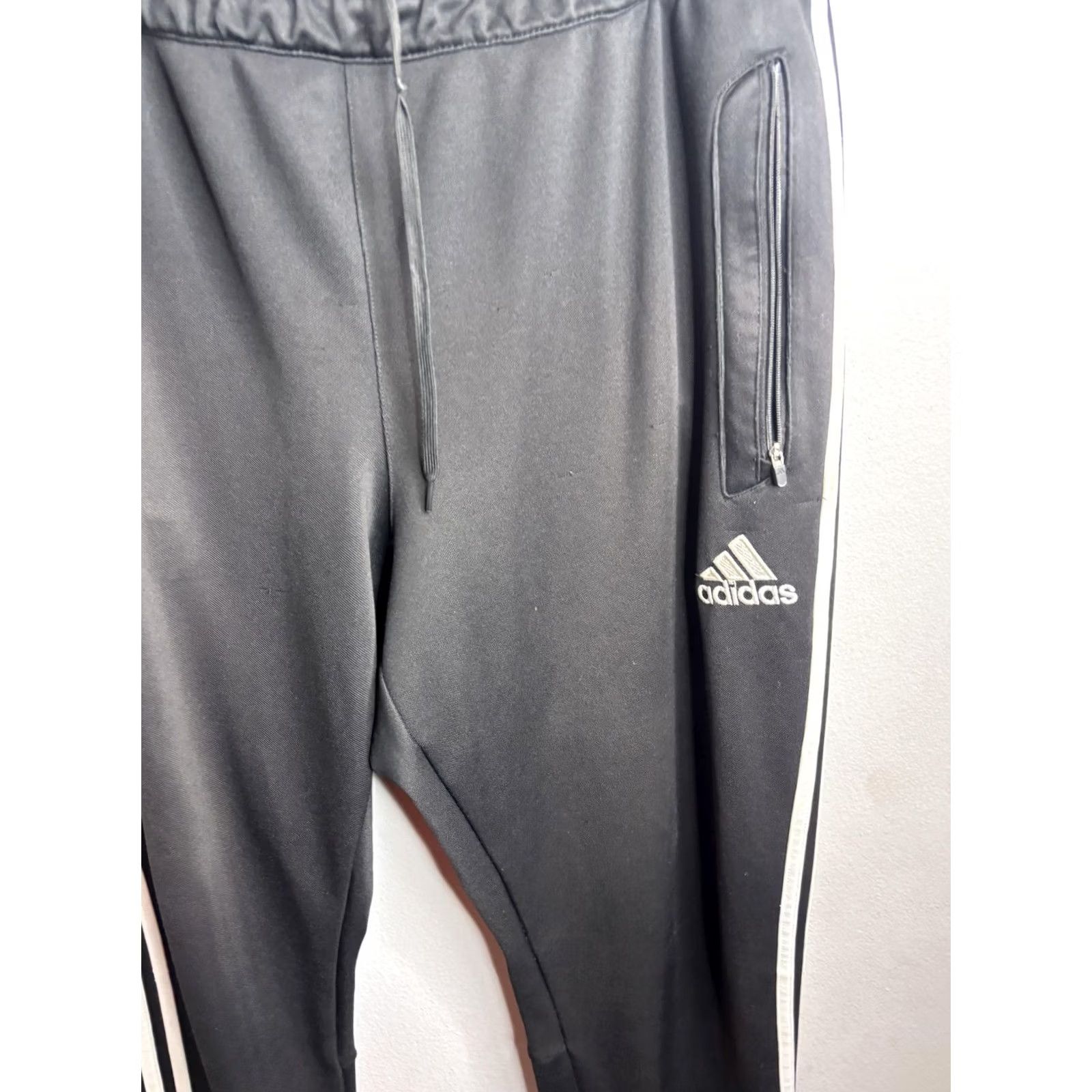 Adidas Adidas Track Pants Mens XL Black Climacool Joggers Zip Pockets 3-Stripes Size US 36 / EU 52 - 2 Thumbnail