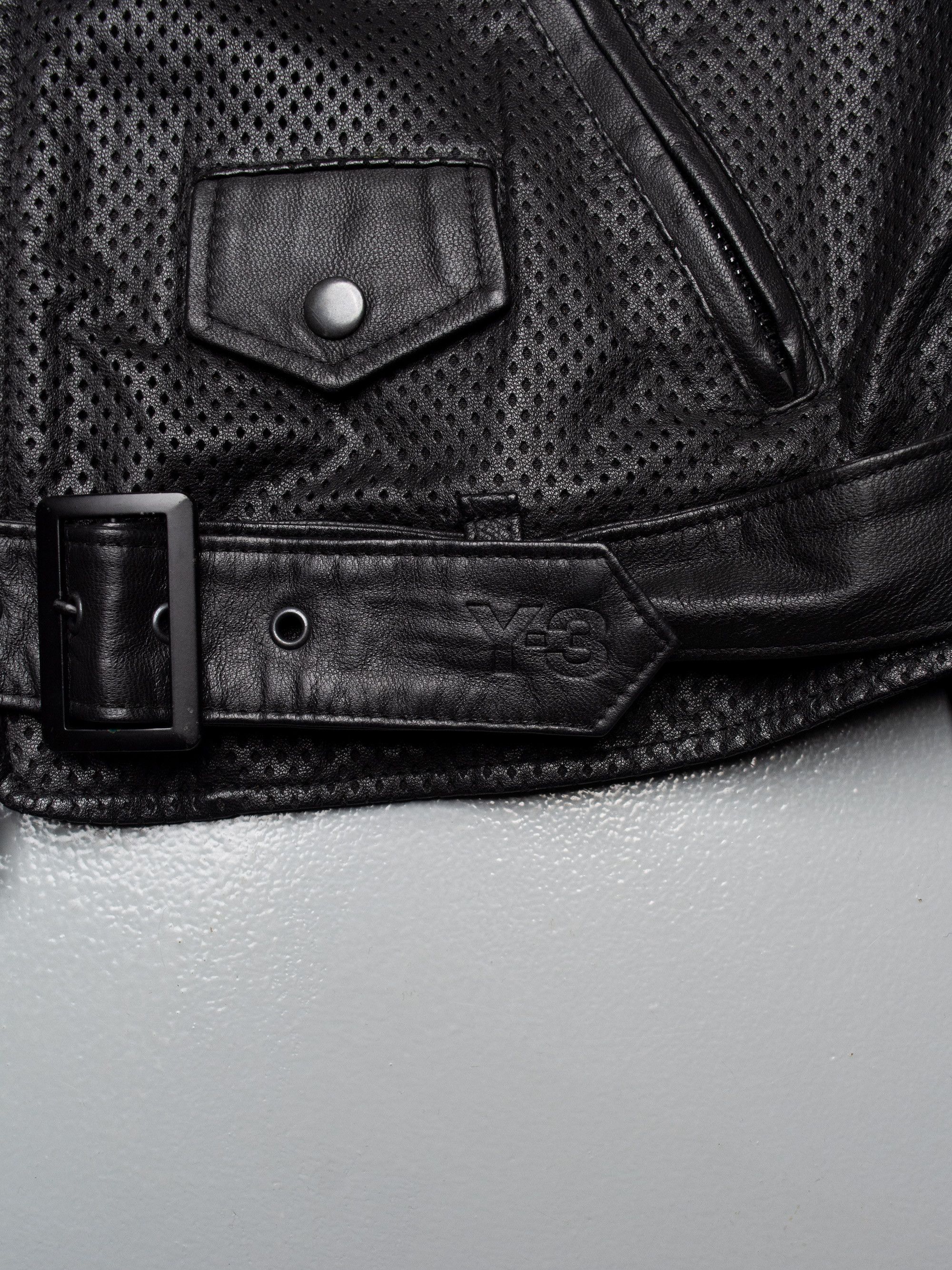 Y-3 Y-3 - A/W 2013 - women's perforated leather biker jacket Size L / US 10 / IT 46 - 7 Thumbnail