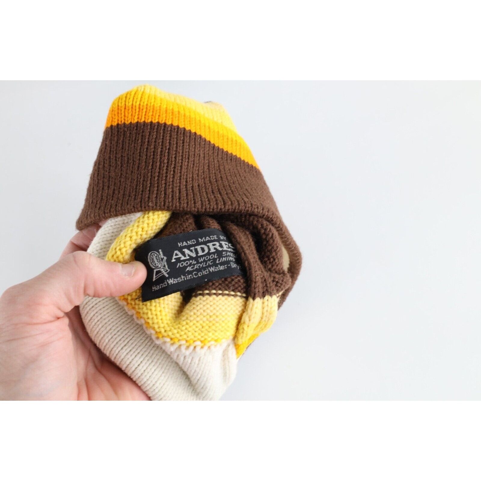 Vintage Vintage 70s Mid Century Modern MCM Striped Wool Knit Hat Size ONE SIZE - 6 Thumbnail