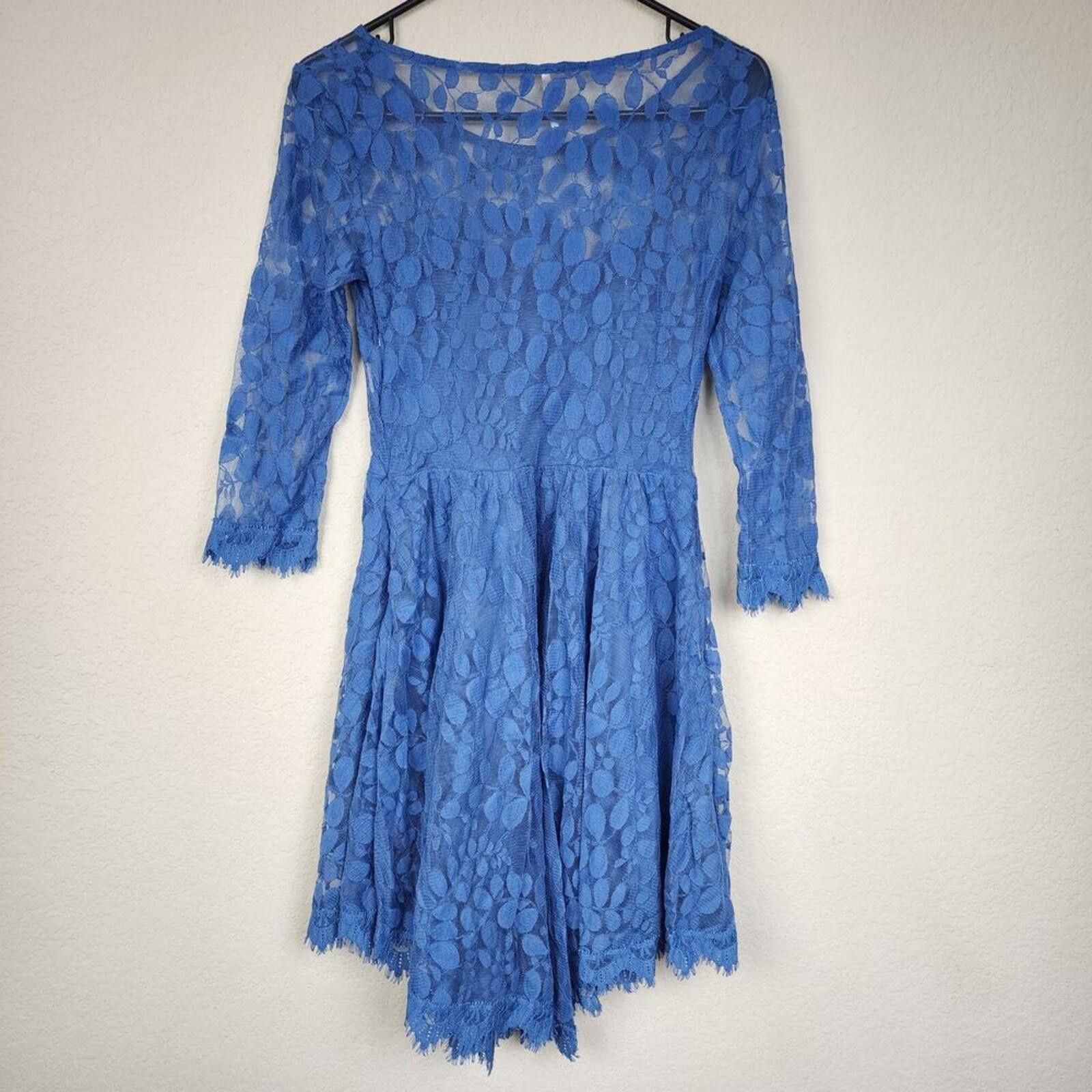 Free People Free People Blue Asymmetrical Size 2 Dress Size XS / US 0-2 / IT 36-38 - 2 Thumbnail
