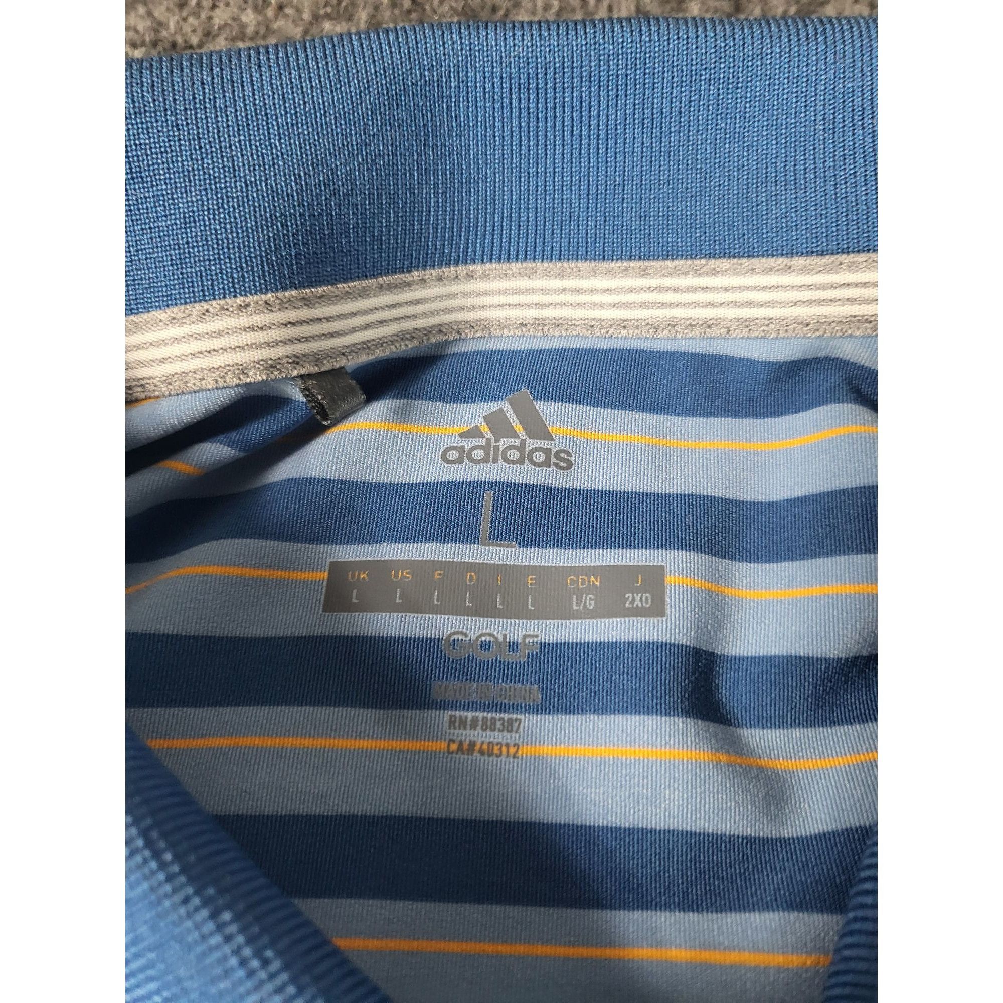 Adidas Adidas Golf Polo Men Sz L Striped Sudden Valley Casual Athle Size US L / EU 52-54 / 3 - 8 Thumbnail