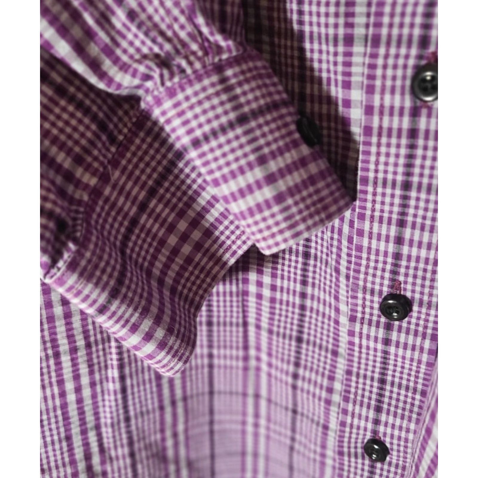 Vintage Panhandle Mens Purple Plaid Button-Up XL Long Sleeve Cotton Cowboy Western Shirt Mens XL Purple Plaid Button-Up Cowboy Western Panhandle Size US XL / EU 56 / 4 - 6 Thumbnail
