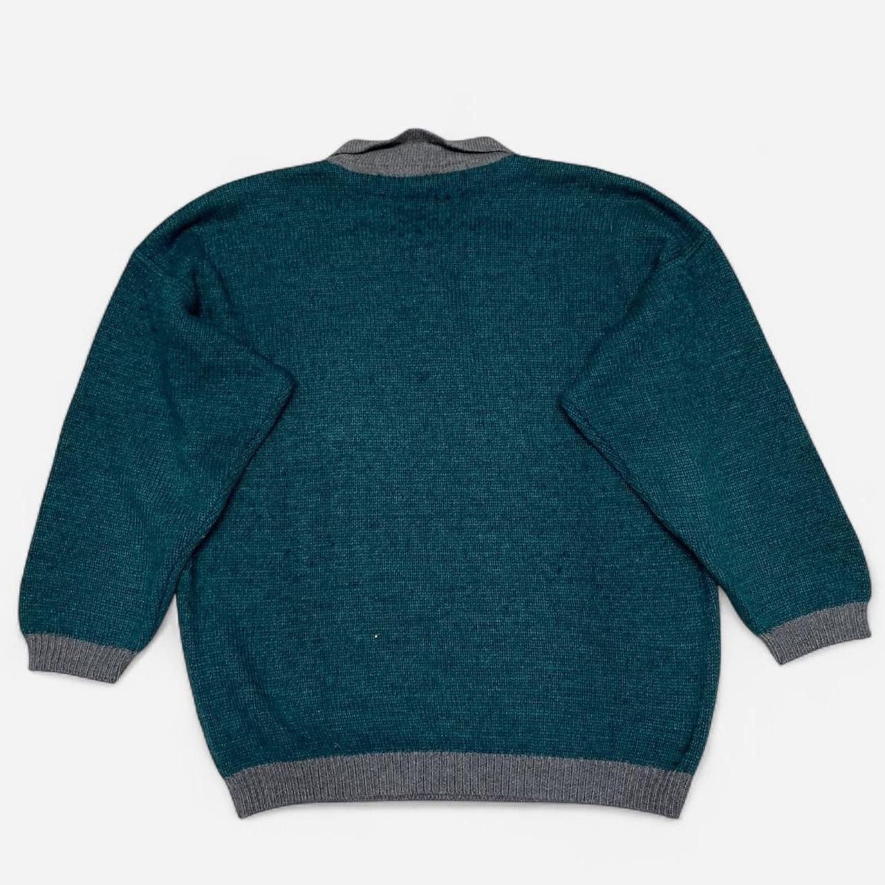 Other Vintage Mustang green & grey wool quarter button up sweater Size US M / EU 48-50 / 2 - 5 Thumbnail