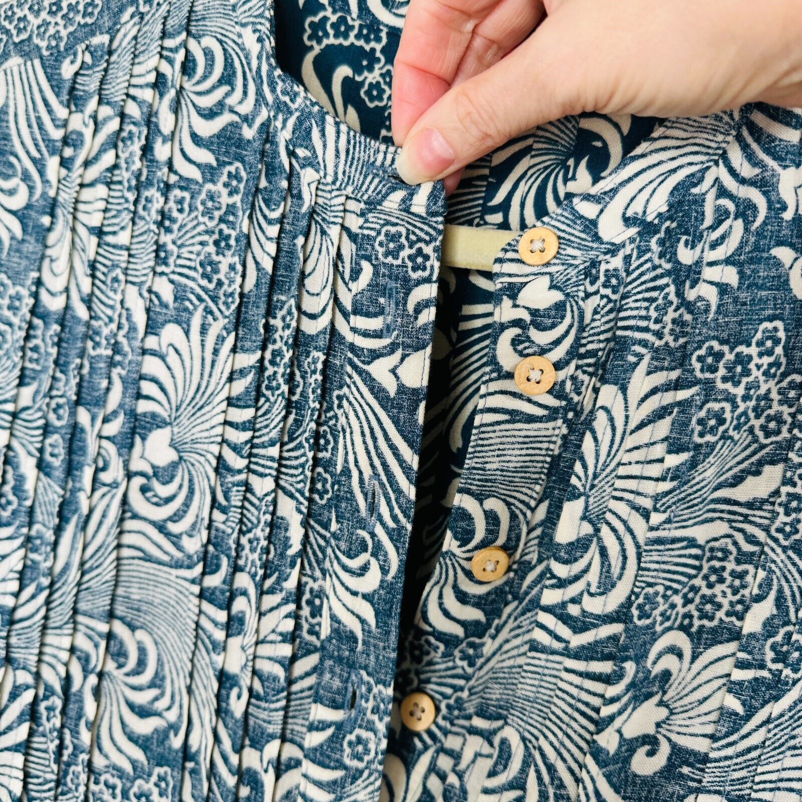 Faherty Faherty Hawaiian Print Gemina Tunic Dress VNeck Short Sleeve Size XS / US 0-2 / IT 36-38 - 5 Thumbnail