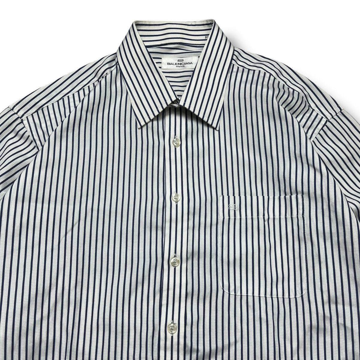 Balenciaga Vintage Balenciaga Paris striped Long Sleeve Button shirt Size US L / EU 52-54 / 3 - 3 Thumbnail