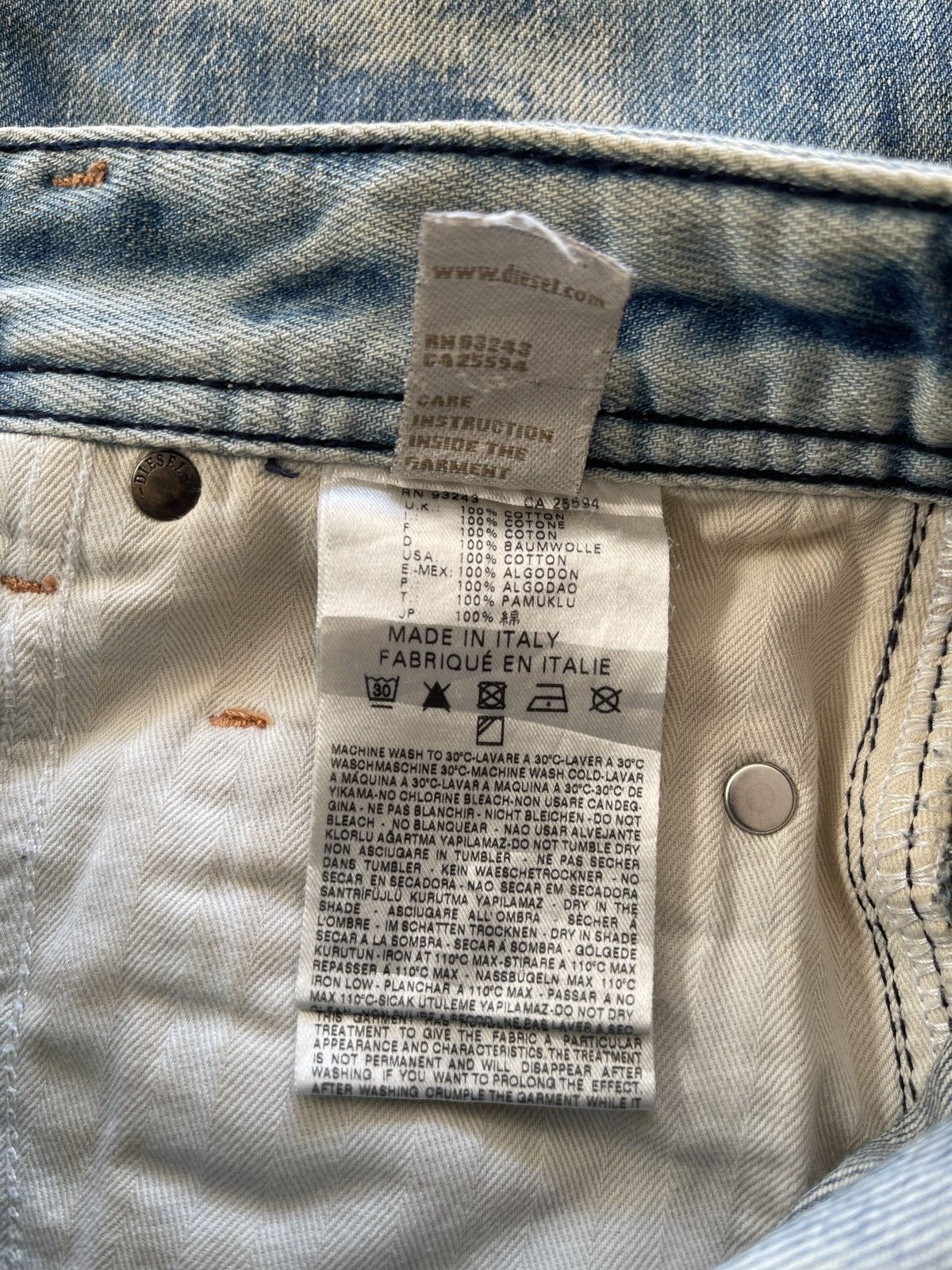 Diesel Diesel Krooley Regular Slim Carrot Distressed Denim Size US 29 - 18 Thumbnail