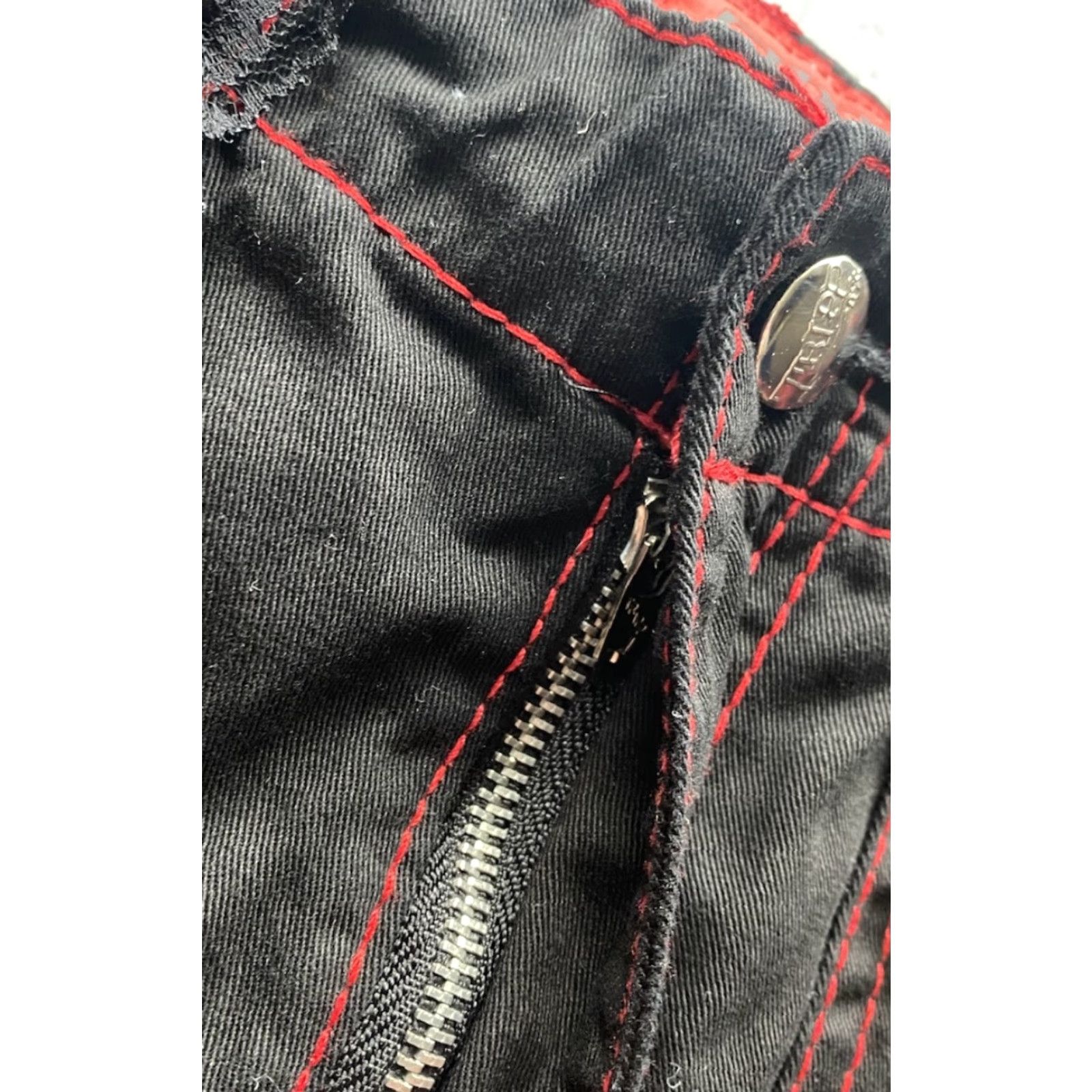 Tripp NYC VINTAGE Tripp NYC Pants WOMENS 27/5 Midnight Black Lace Chains Studded Zip Up Leg Wideners For Boots Womens Mens? Size 27" / US 4 / IT 40 - 6 Thumbnail