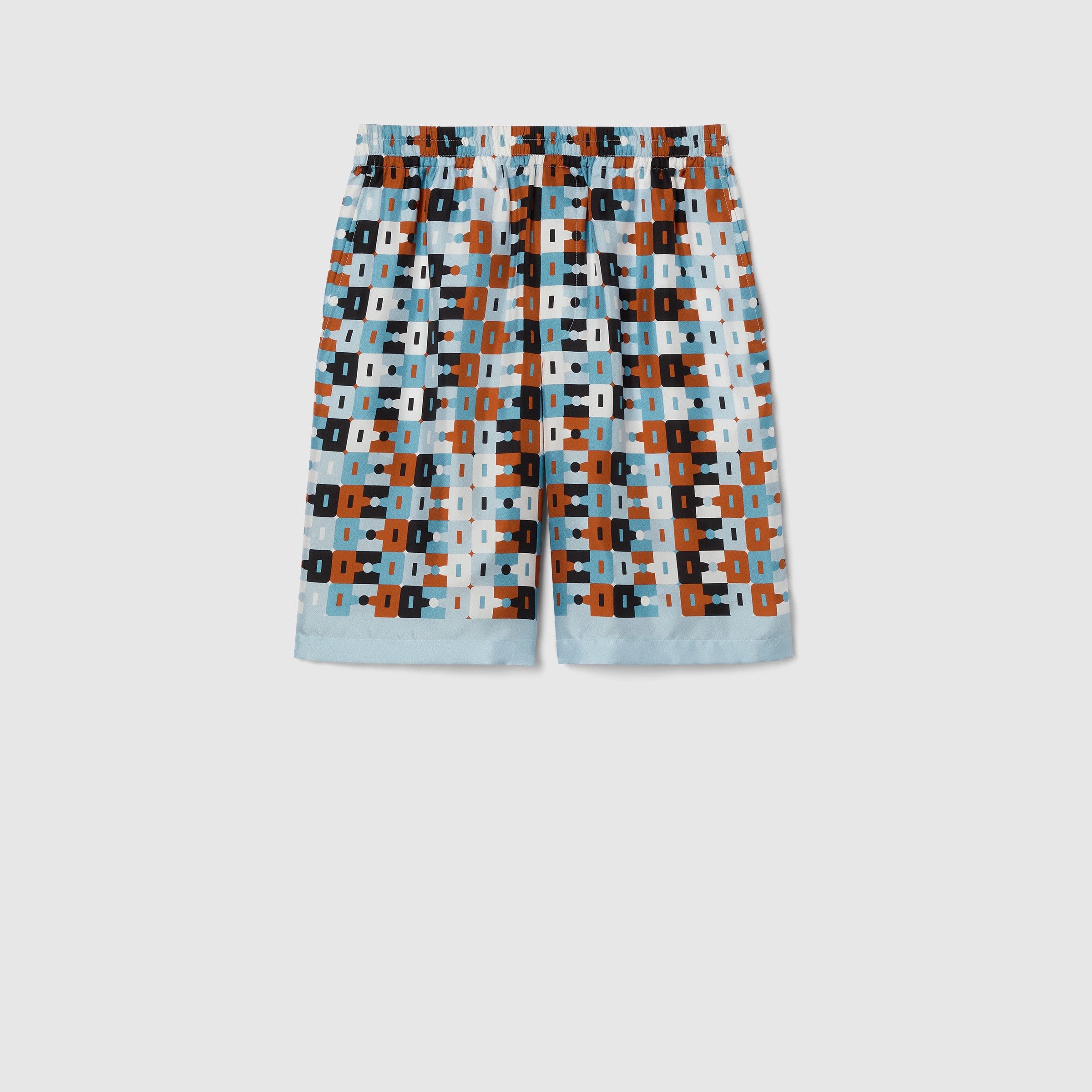 Gucci o1mt1gz0226 Printed Silk Twill Shorts in Multicolor Size US 40 / EU 56 - 1 Thumbnail