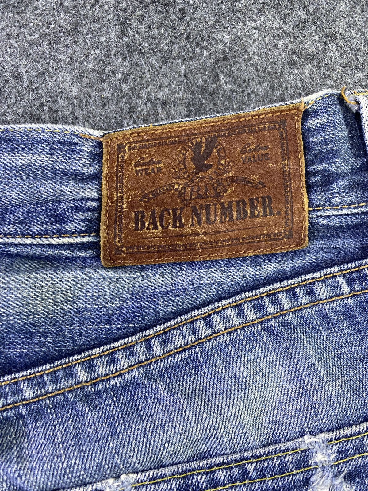 Japanese Brand × Jean Back Number Distressed Blue Wash Jeans - J936 Size US 32 / EU 48 - 11 Thumbnail