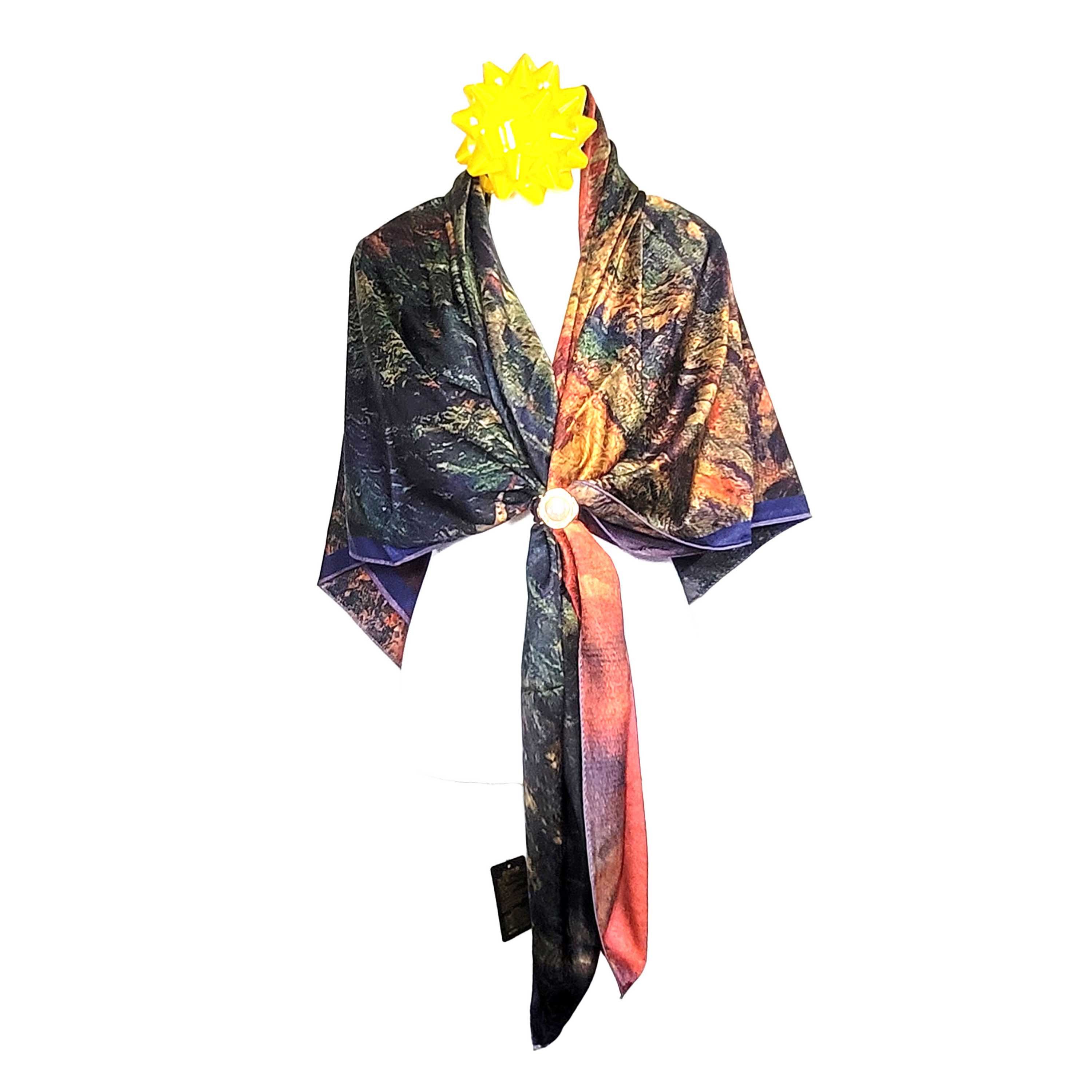 Other NWT Double Sided Silk Scarf 52"x52" Large Square Wrap 3224 Size ONE SIZE - 4 Thumbnail