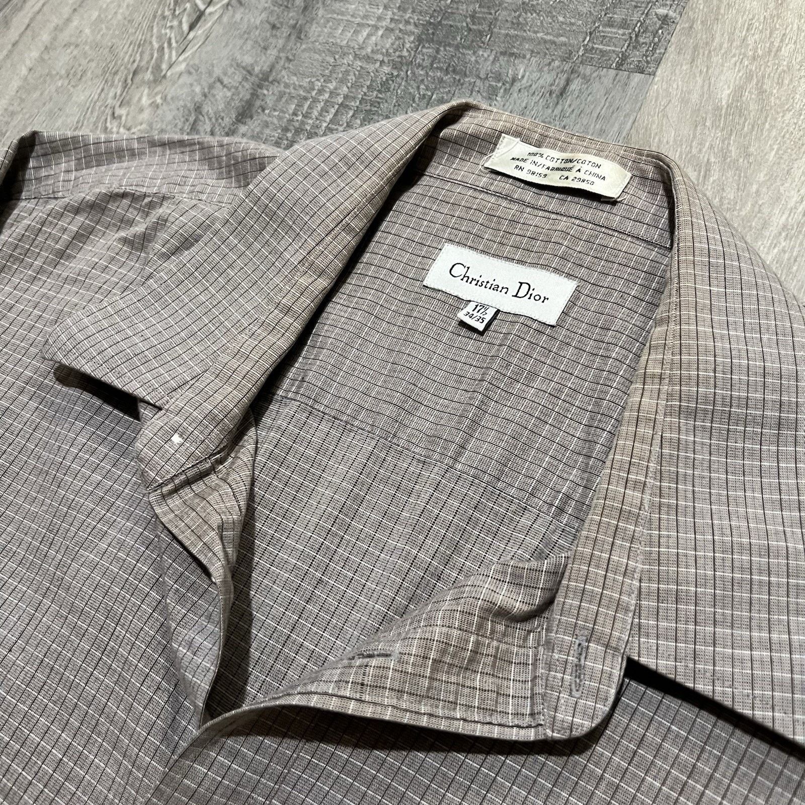 Christian Dior Monsieur Christian Dior Button Micro Check Grey Dress Shirt Plaid Size US XL / EU 56 / 4 - 4 Thumbnail