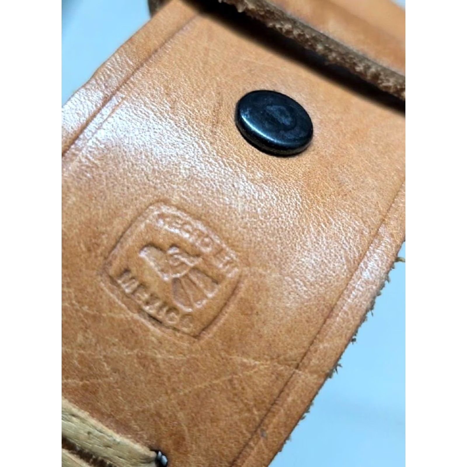 Vintage VINTAGE handcrafted tooled leather Western Belt 38 Mens Brown Weave Hippie 1970s Cowboy Boho Western Belt Mens Size 38 - 6 Thumbnail