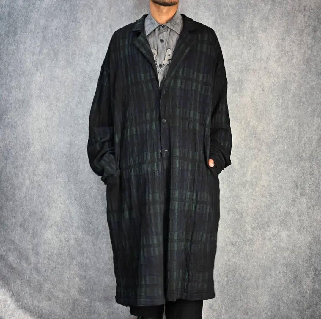Yohji Yamamoto Yohji Yamamoto Pour Homme 24AW Unevenly Dyed Check Coat Size US L / EU 52-54 / 3 - 2 Thumbnail