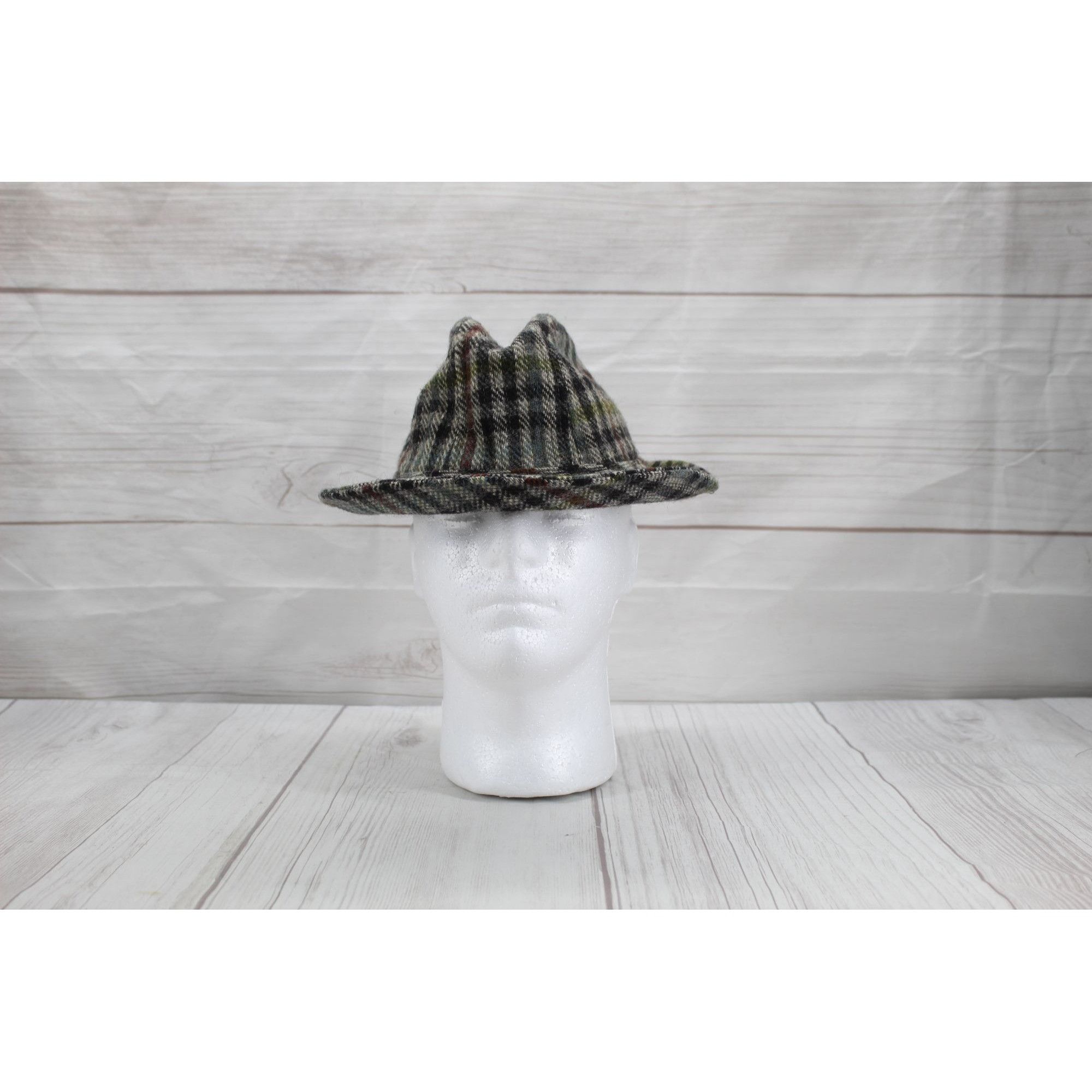 L.L. Bean × Vintage Vtg LL Bean Multi Houndstooth Fedora Lined Hat Size ONE SIZE - 10 Thumbnail