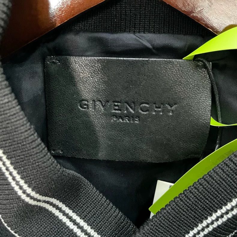 Givenchy Givenchy Size50 Black Striped Faux Leather Baseball Jacket, Size US M / EU 48-50 / 2 - 3 Thumbnail