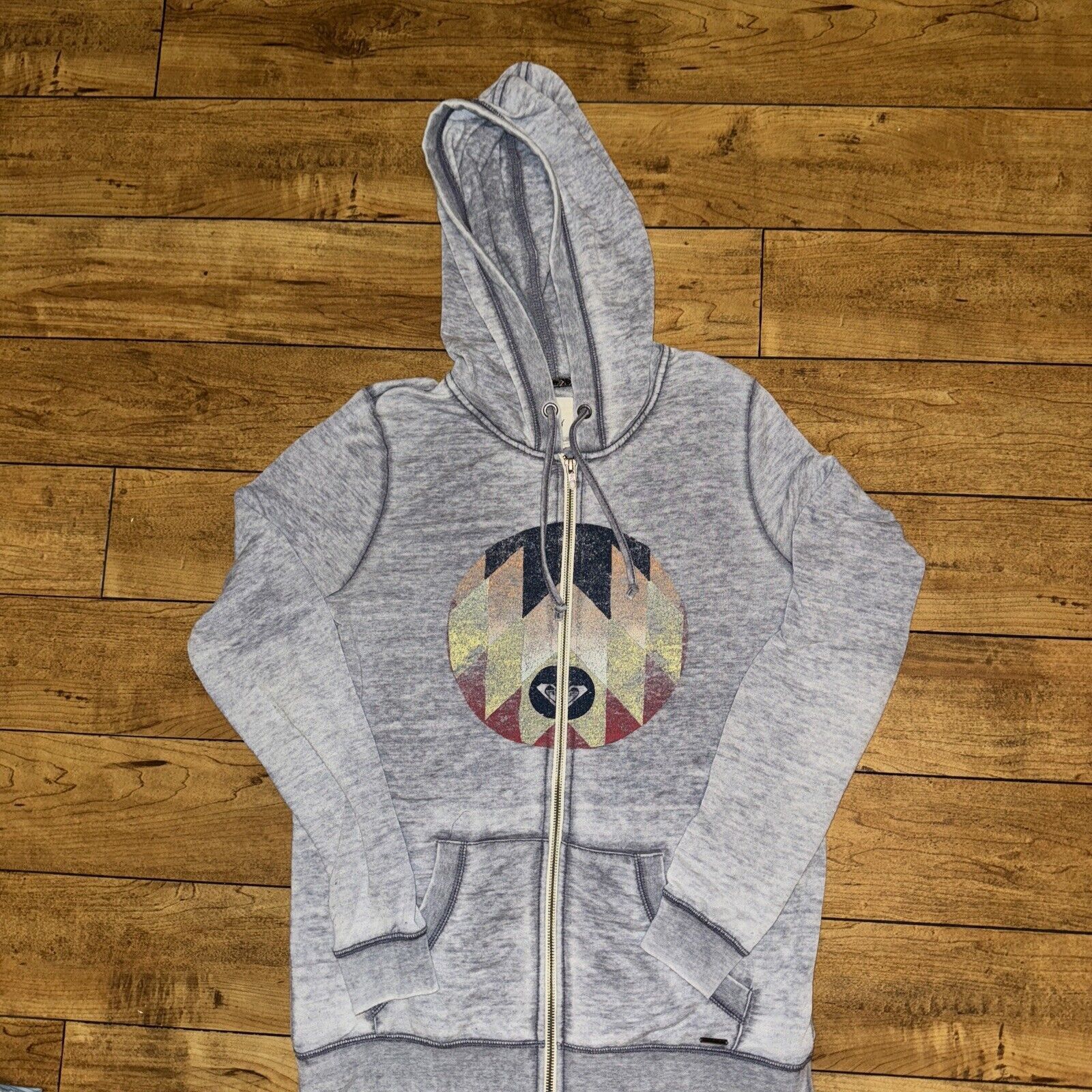 Japanese Brand × Vintage Roxy Full Zip Hoodie Large 19x26 Gray Lightweight Y2K Size L / US 10 / IT 46 - 1 Thumbnail