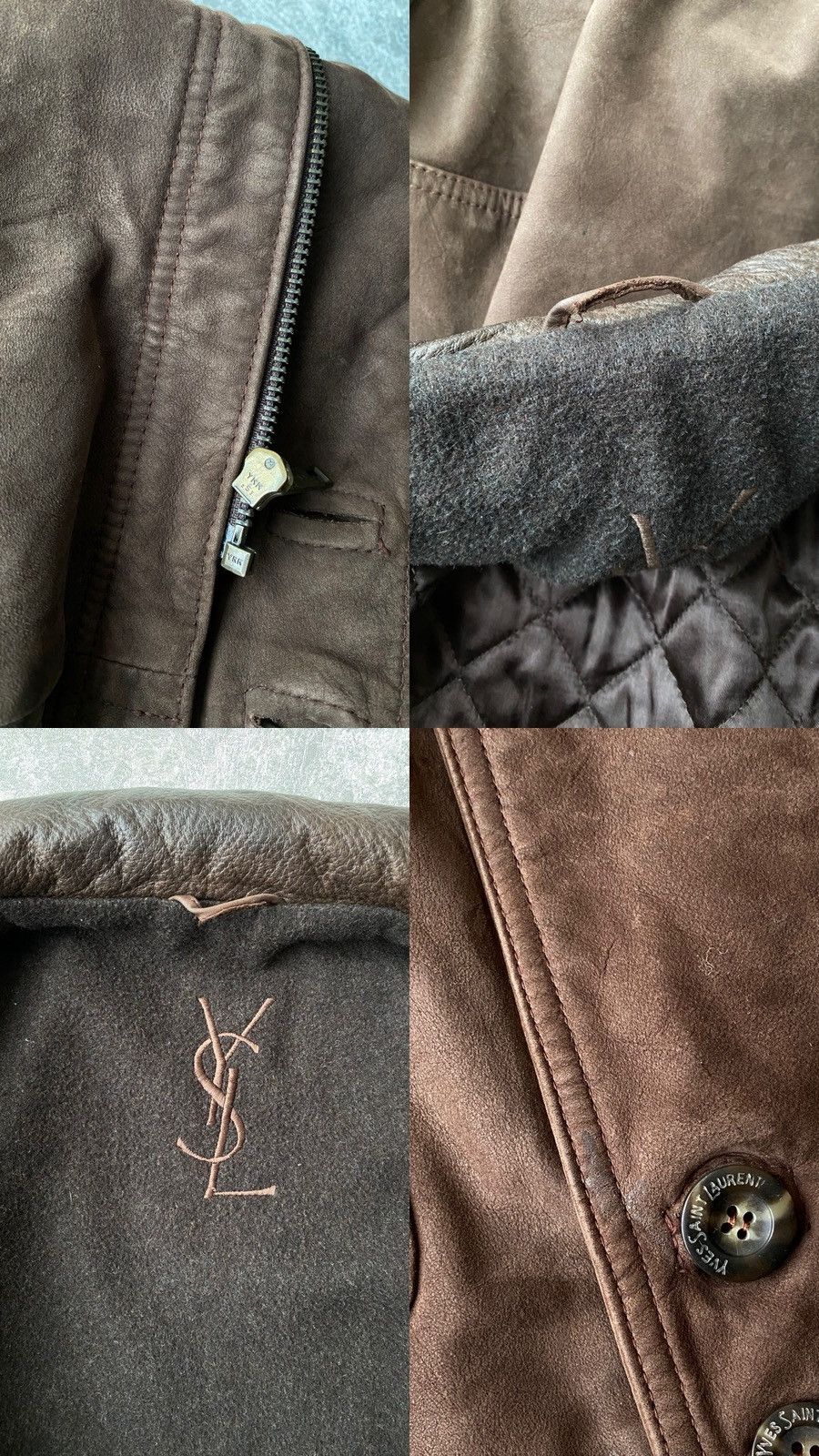 Yves Saint Laurent Vintage Yves Saint Laurent Leather Hunting Suede Jacket Size US XL / EU 56 / 4 - 23 Thumbnail