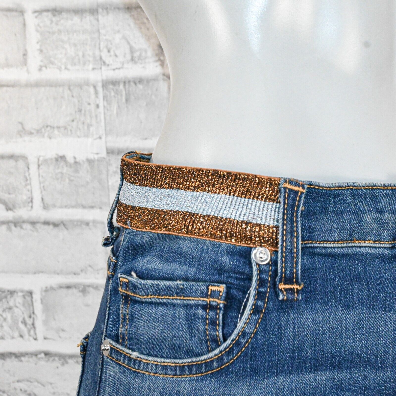 Veronica Beard Veronica Beard Kate Skinny High Rise Jeans Metallic waist Size 28" / US 6 / IT 42 - 12 Thumbnail
