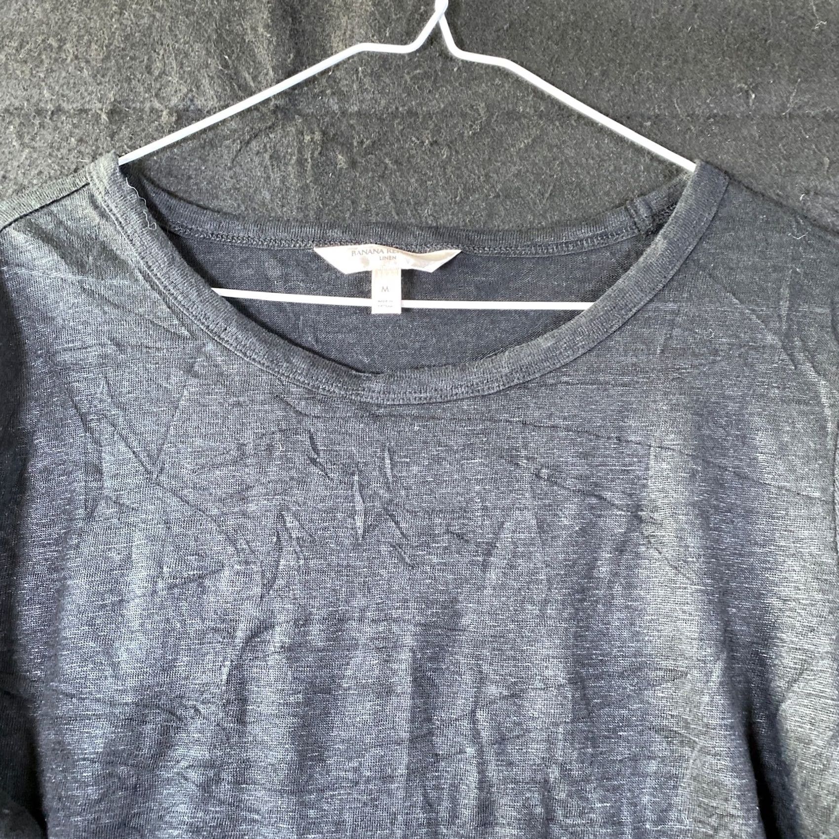 Under Armour Banana Republic Womens Shirt Gray Dolman Sleeve Linen Blend Stretch M Size M / US 6-8 / IT 42-44 - 2 Thumbnail