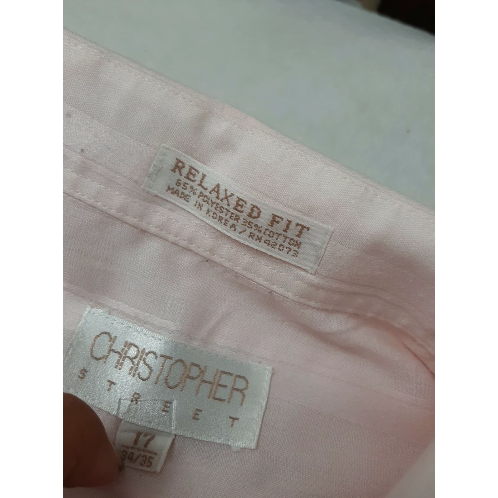 Pinko VINTAGE Christopher Street pink button down shirt relaxed fit 17 34/35 stain sale Men's Shirt Size US XL / EU 56 / 4 - 4 Thumbnail