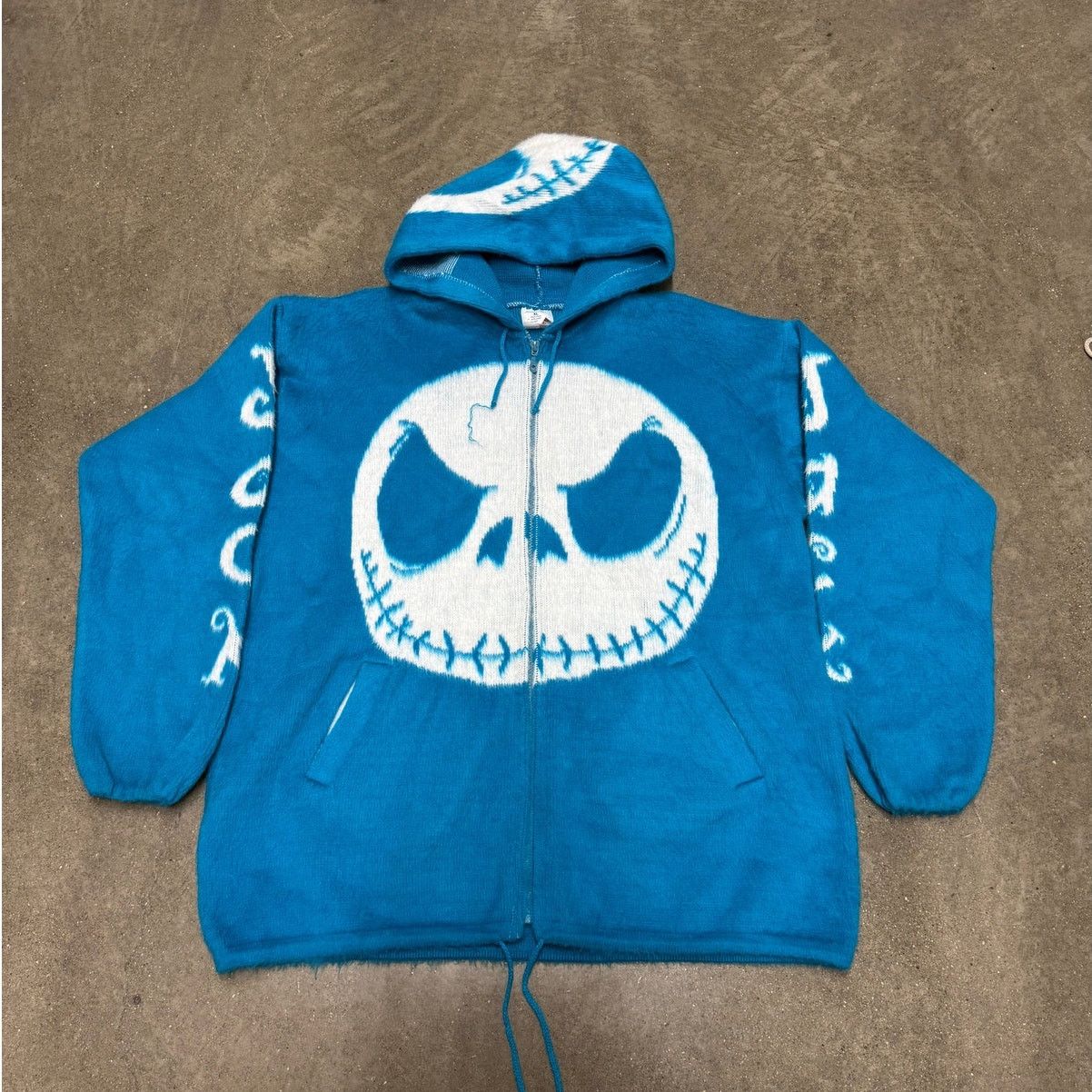 Handmade Nightmare Before Christmas Jack Skellington Wool Blue Jacket Size US XL / EU 56 / 4 - 1 Thumbnail