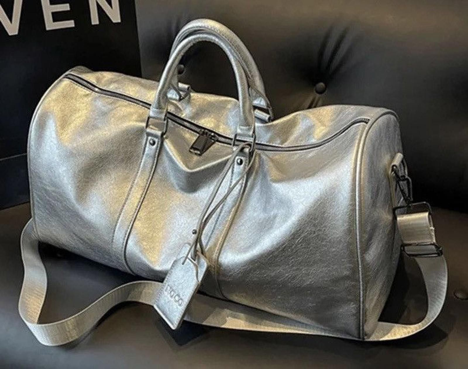 Leather PU Leather Fitness Travel Bag Large Capacity Size ONE SIZE - 1 Thumbnail