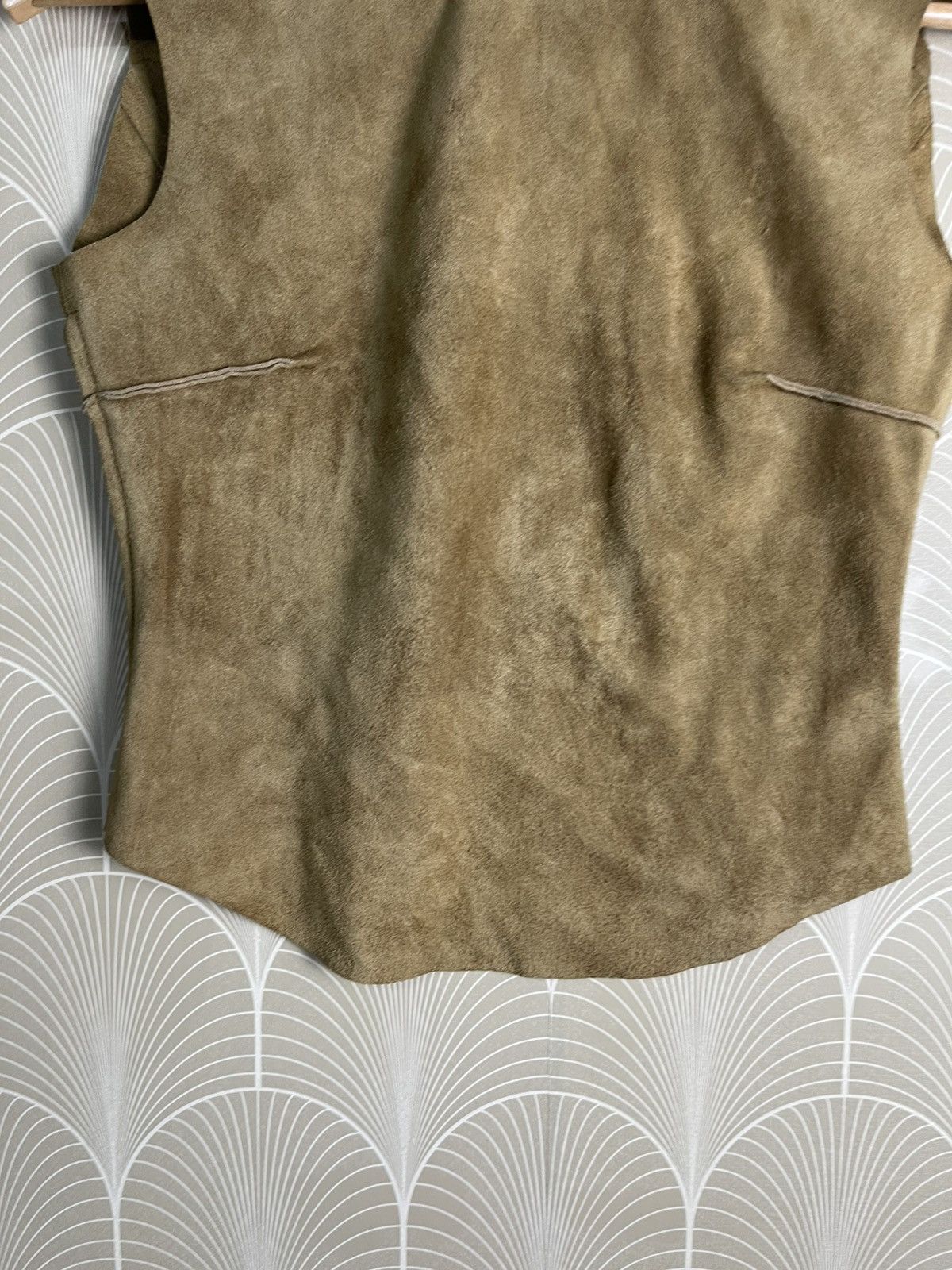 Japanese Brand × Vintage VINTAGE HOLONIC COWHIDE SUEDE LEATHER SLEEVELESS JACKET Size S / US 4 / IT 40 - 14 Thumbnail