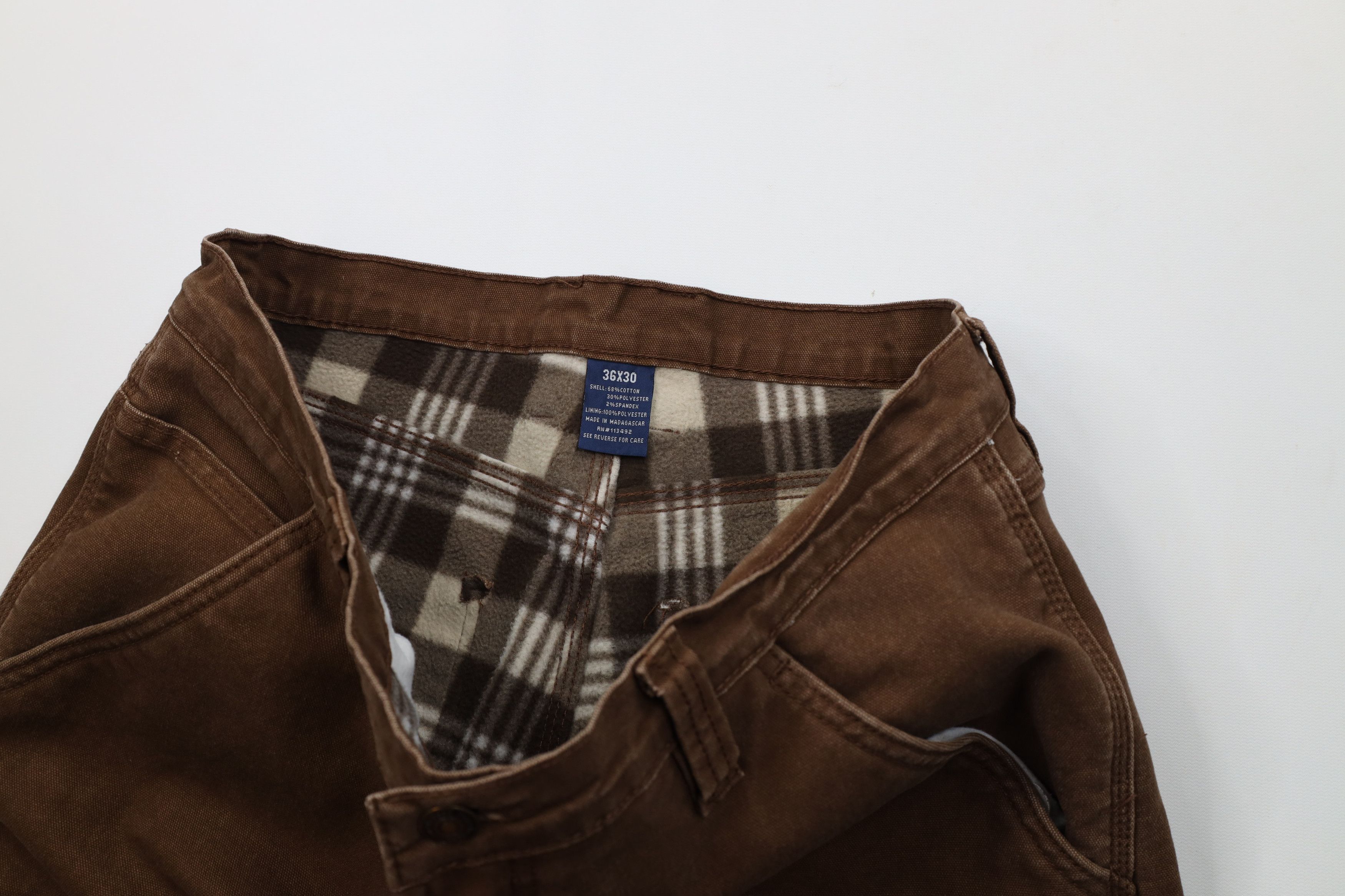 Vintage Vintage Streetwear Fleece Lined Canvas Straight Leg Pants Size US 36 / EU 52 - 10 Thumbnail