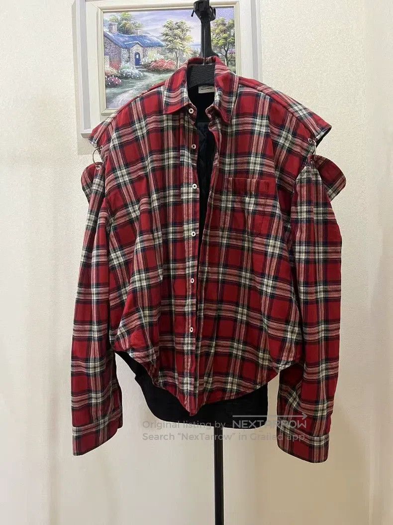 Vetements Vetements Shoulder Pad Iron Ring Plaid Jacket Size US S / EU 44-46 / 1 - 1 Thumbnail