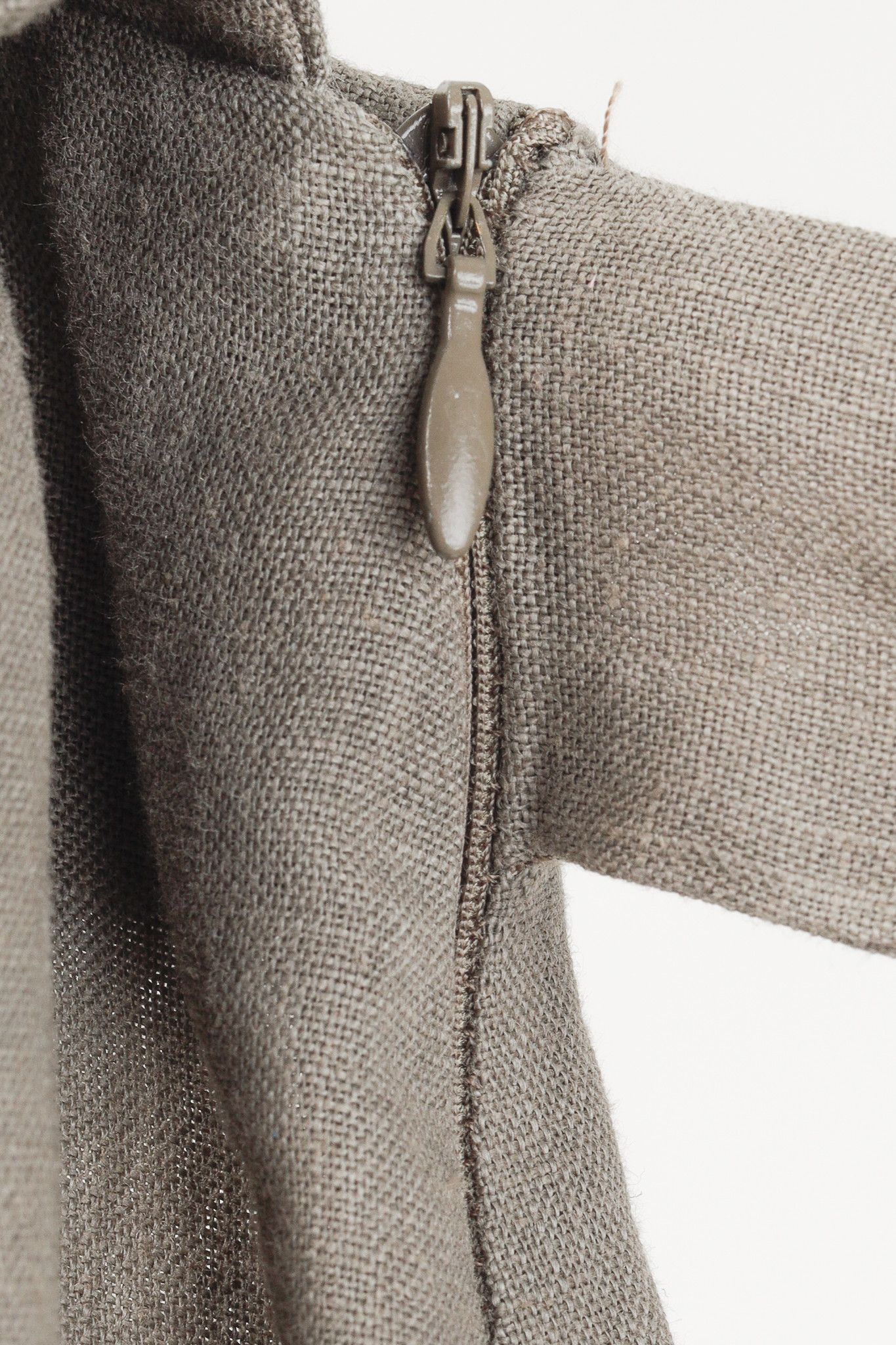 Sarah Pacini Sarah Pacini Taupe Linen Waist-Tie Wide-Leg Pants Size 32" / US 10 / IT 46 - 7 Thumbnail