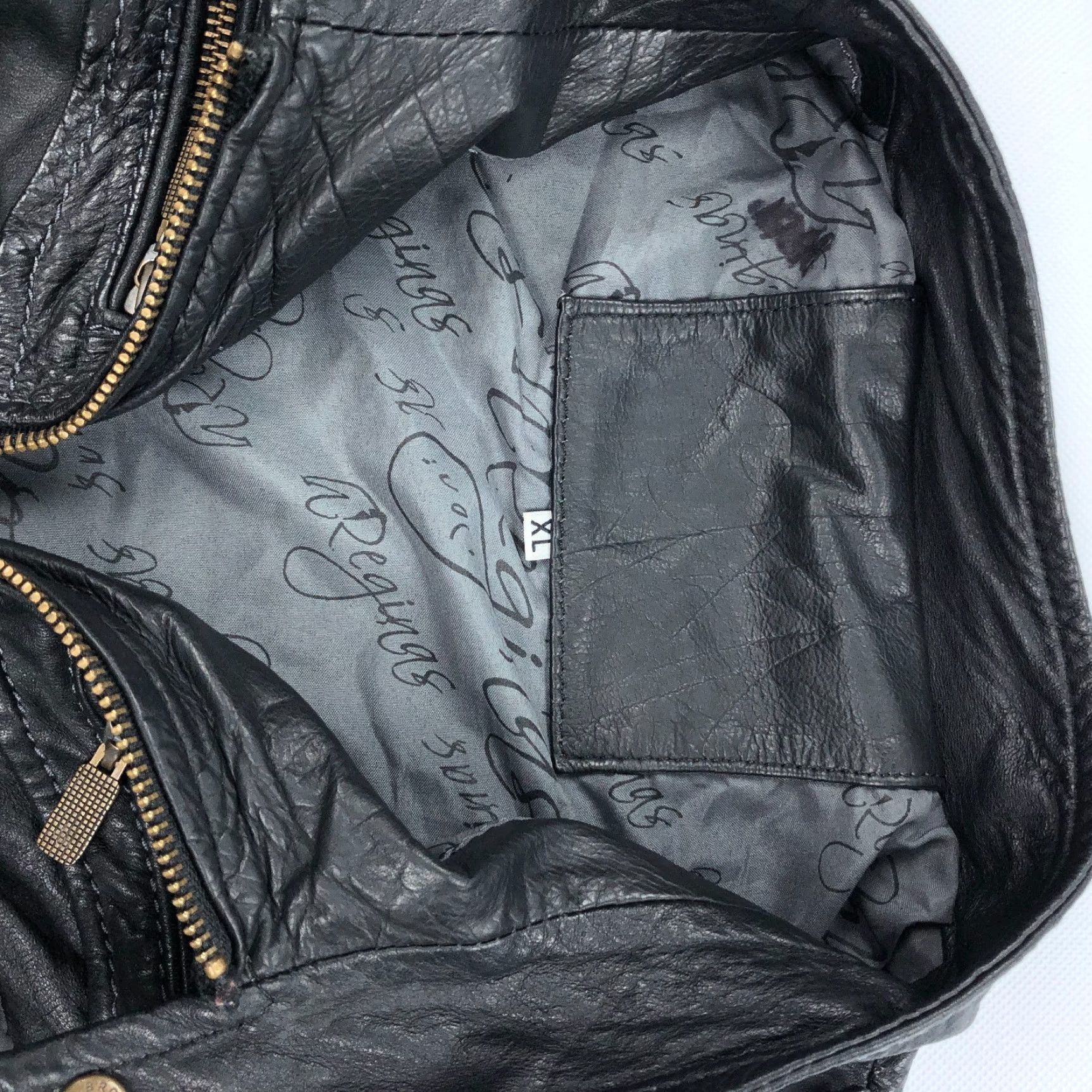 Vintage VINTAGE Reginas Leather Jacket Womens XL Black Biker 90s Mexico Reginas Womens XL Black Biker Leather Jacket Size XL / US 12-14 / IT 48-50 - 3 Thumbnail
