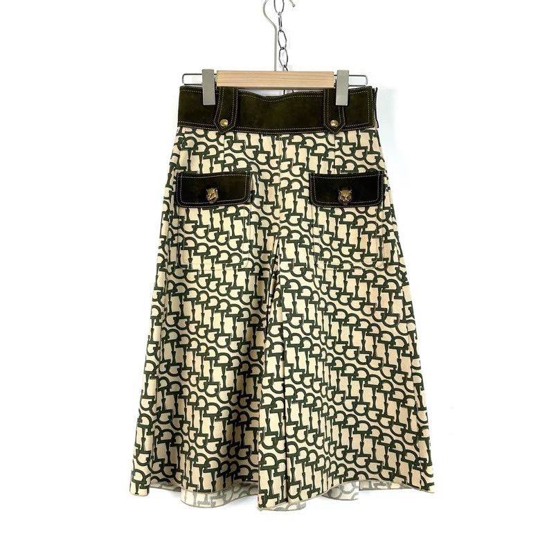 Gucci Gucci Show green wool tiger head full-print horseshoe butt Size 25" / US 0 / IT 36 - 2 Thumbnail