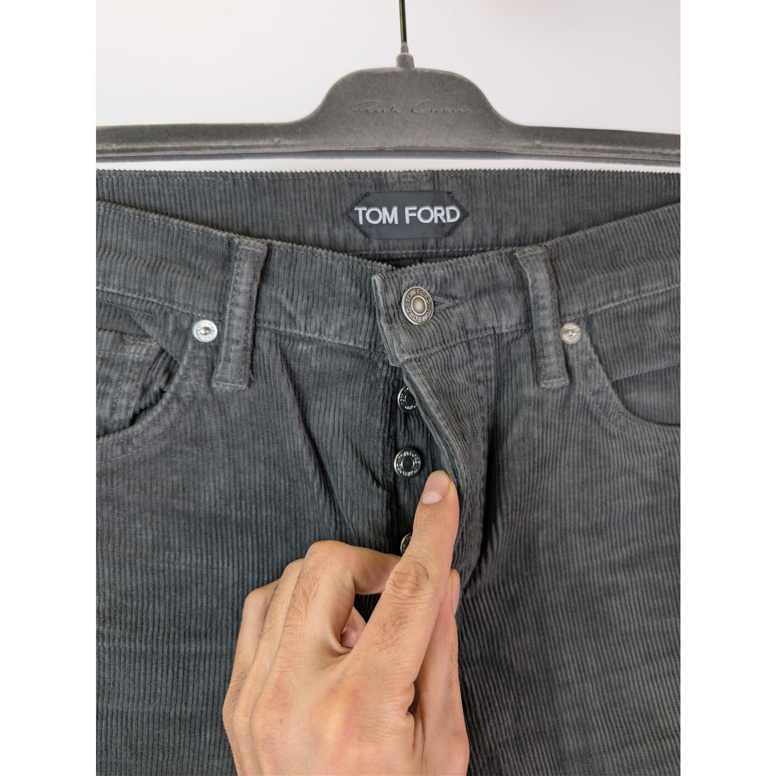 Tom Ford o1rshd1 Slim Fit Coated Denim Jeans in Black / Grey Size US 31 - 7 Thumbnail