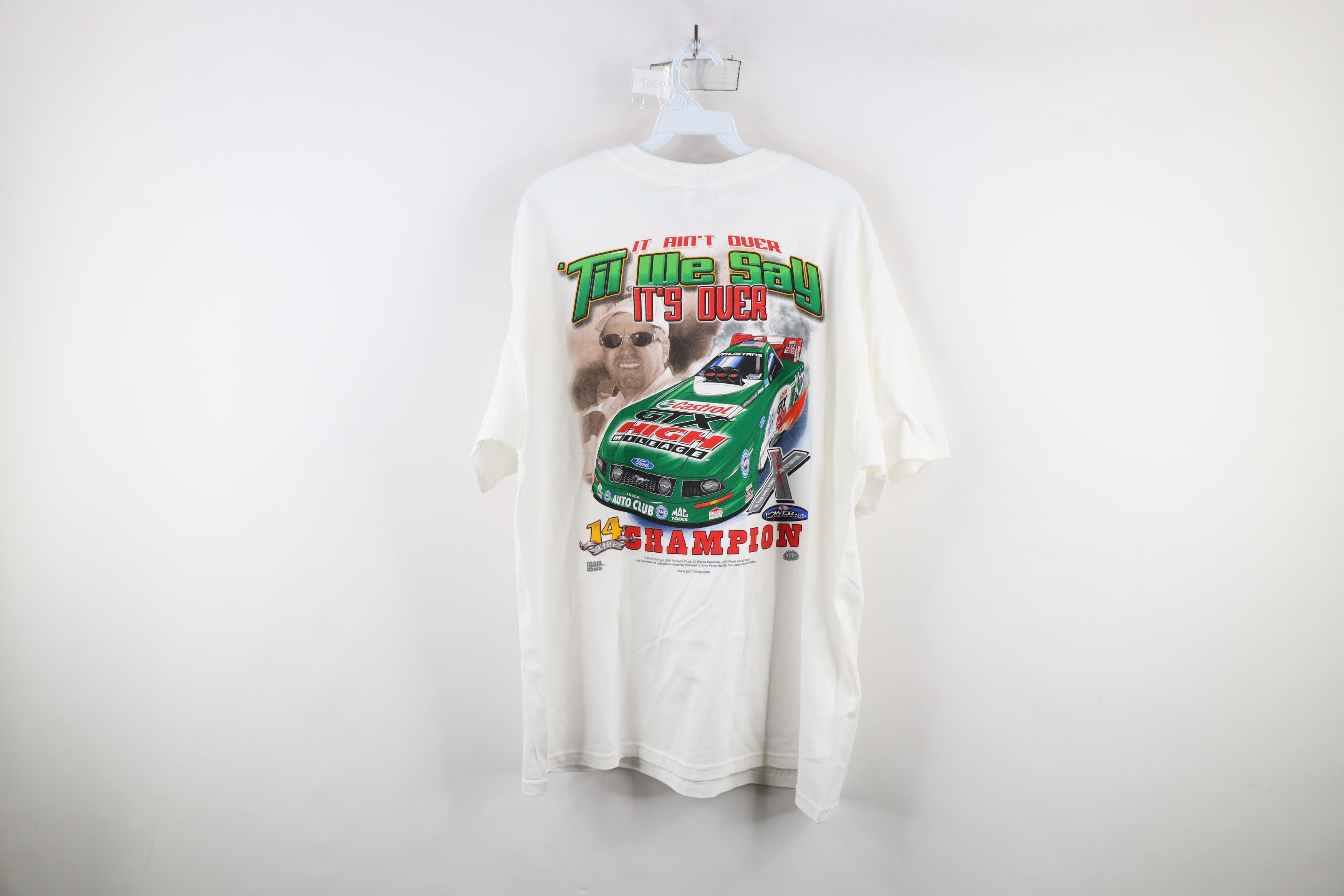 Vintage Deadstock Vintage Y2k 2007 John Force NHRA Racing T-Shirt Size US XL / EU 56 / 4 - 12 Thumbnail