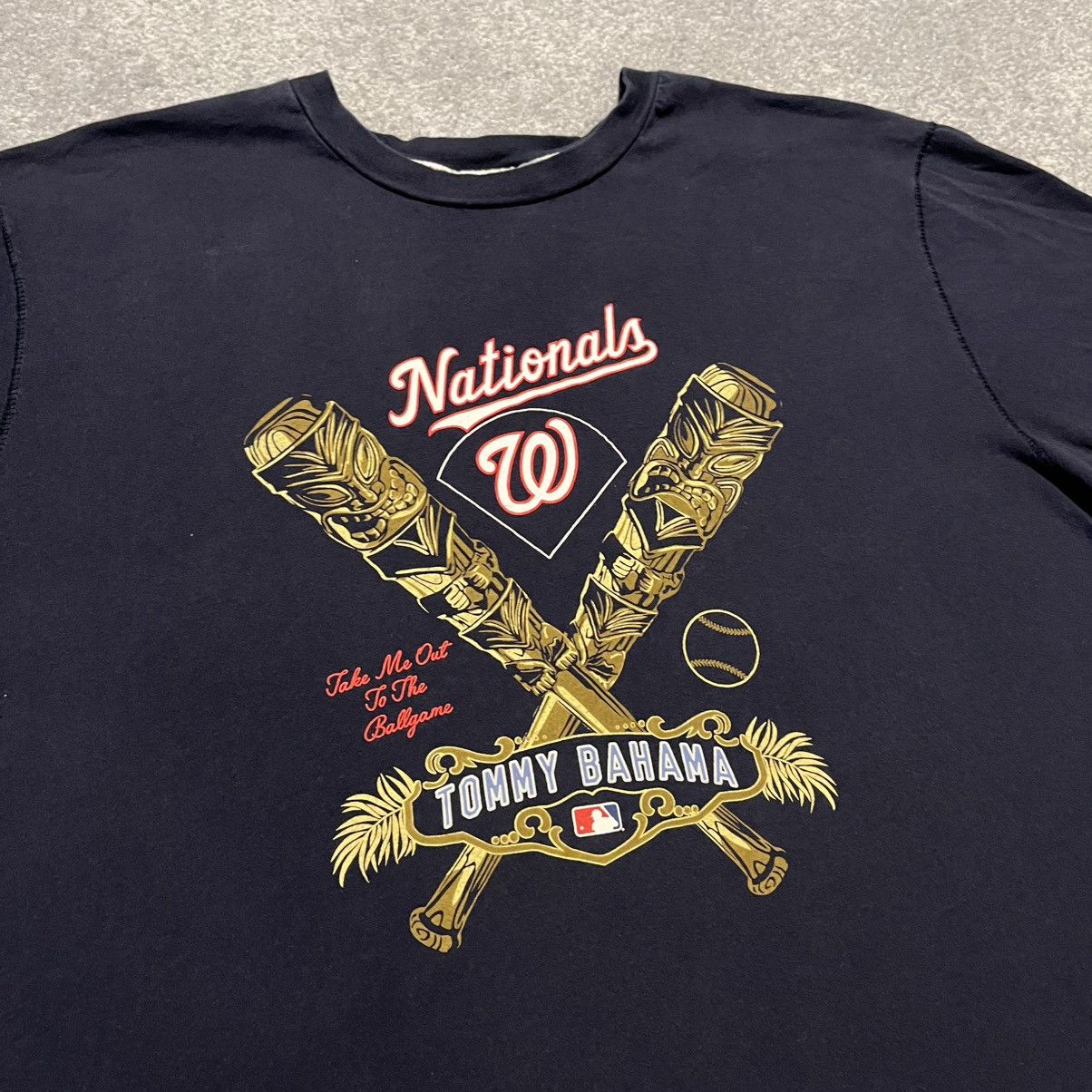 MLB × Tommy Bahama × Vintage Tommy Bahama MLB Washington Nationals Tropical Tiki T Shirt Size US XL / EU 56 / 4 - 1 Thumbnail